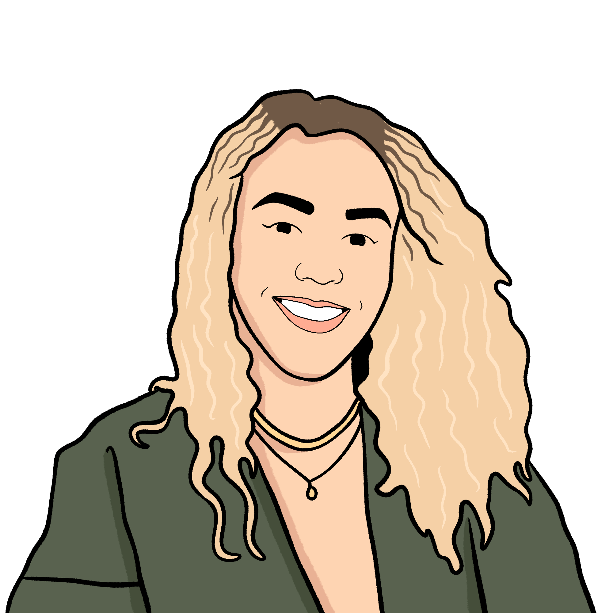 illustration of Edwina Brislane wearing a great top