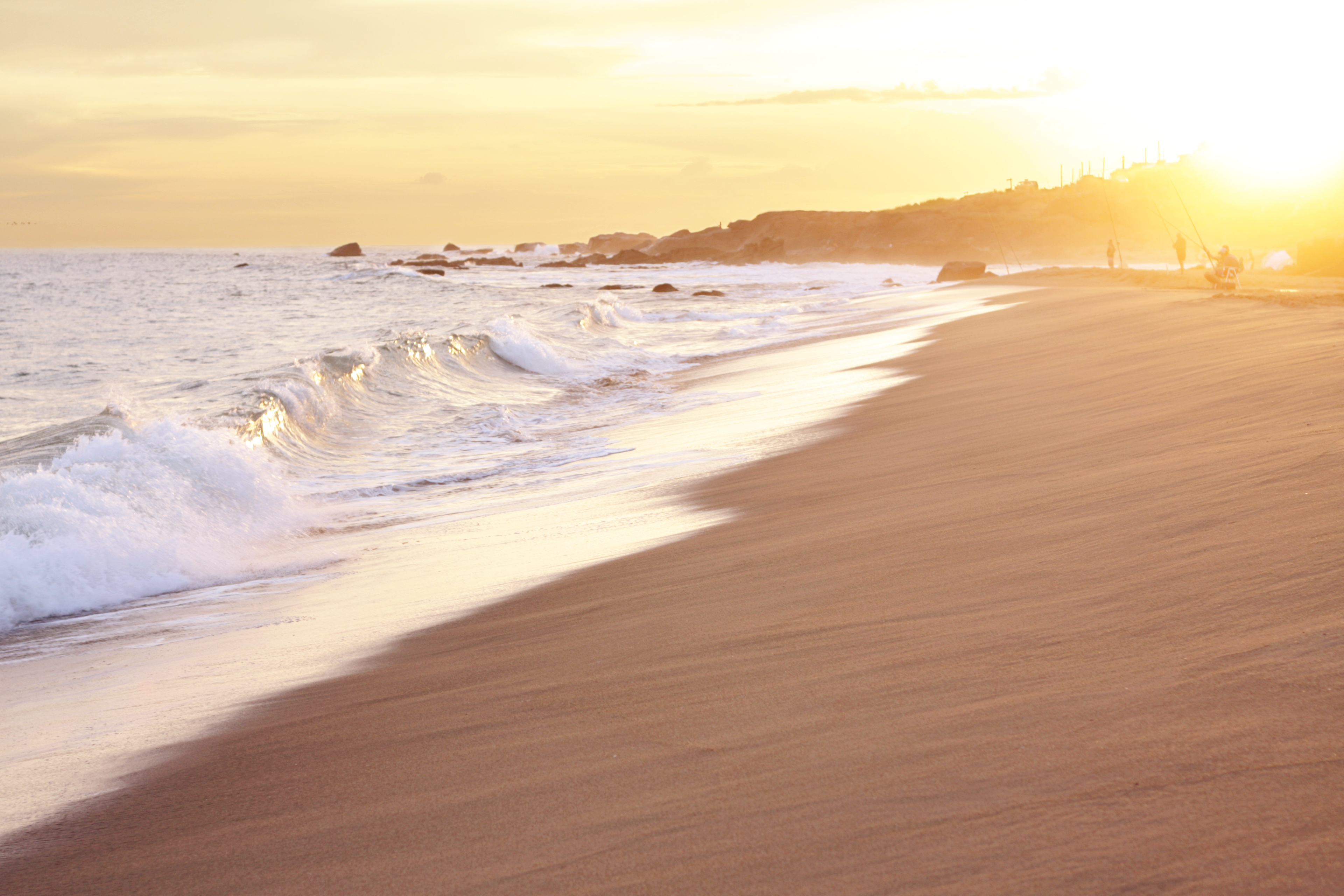 Warm orange sunset at the beach in Uruguay