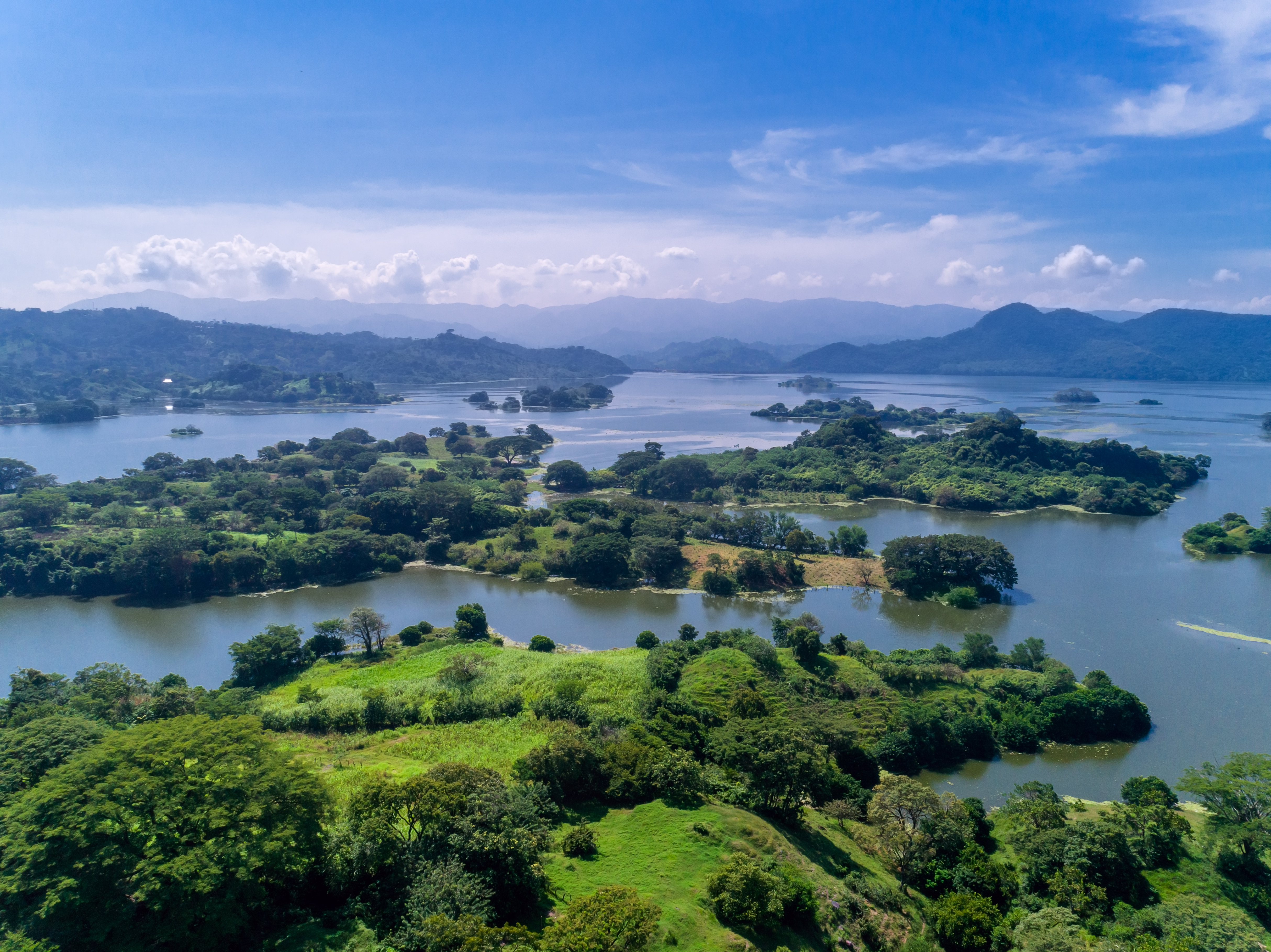 Potonico, El Salvador Aerial view of the Suchitlán embankment in Potonico, Chalatenango, El Salvador