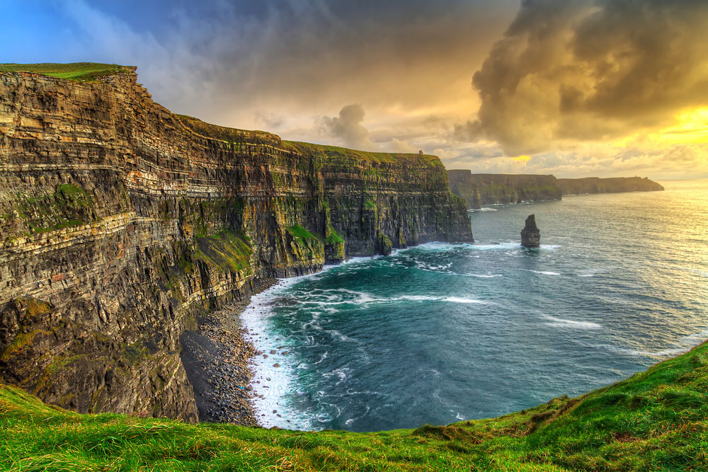 Cliffs of Moher at sunset, County Clare, Ireland