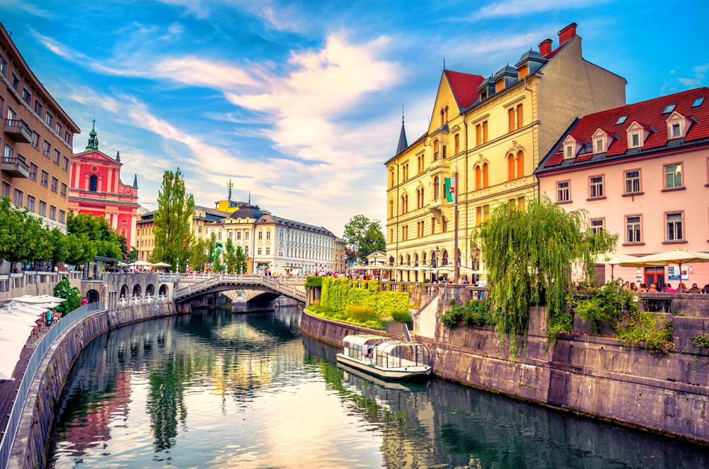 Ljubljanica river canal in the old town. Ljubljana, Slovenia Vacations