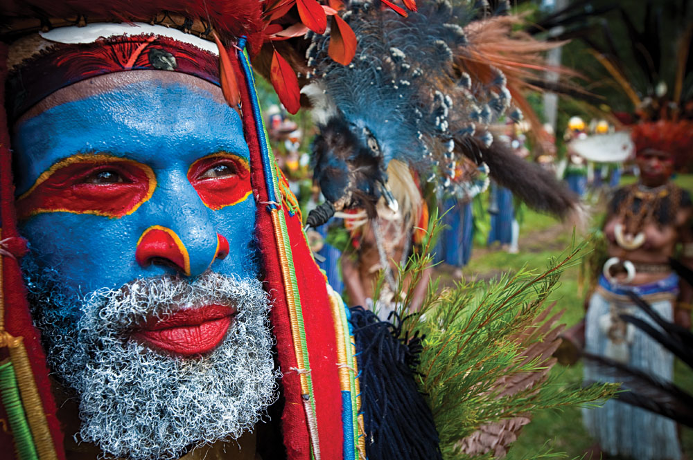 Papua New Guinea Man in Blue Paint