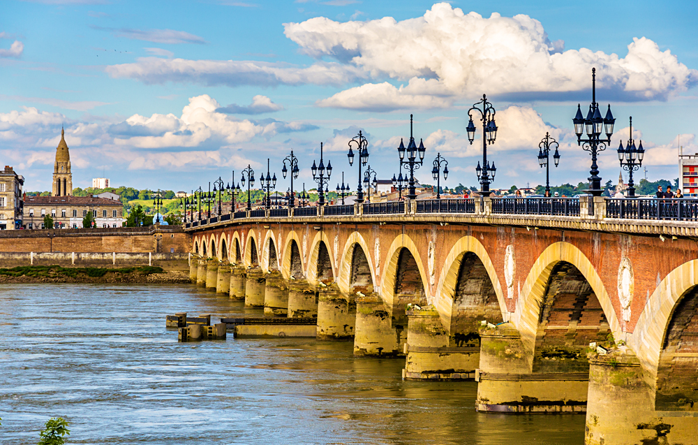 Pont de Pierre in Bordeaux - Aquitaine, France