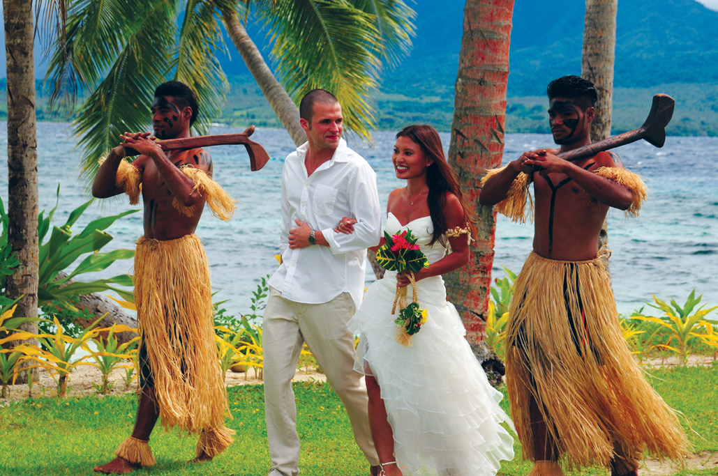 Qamea Bride and Groom with Warriors