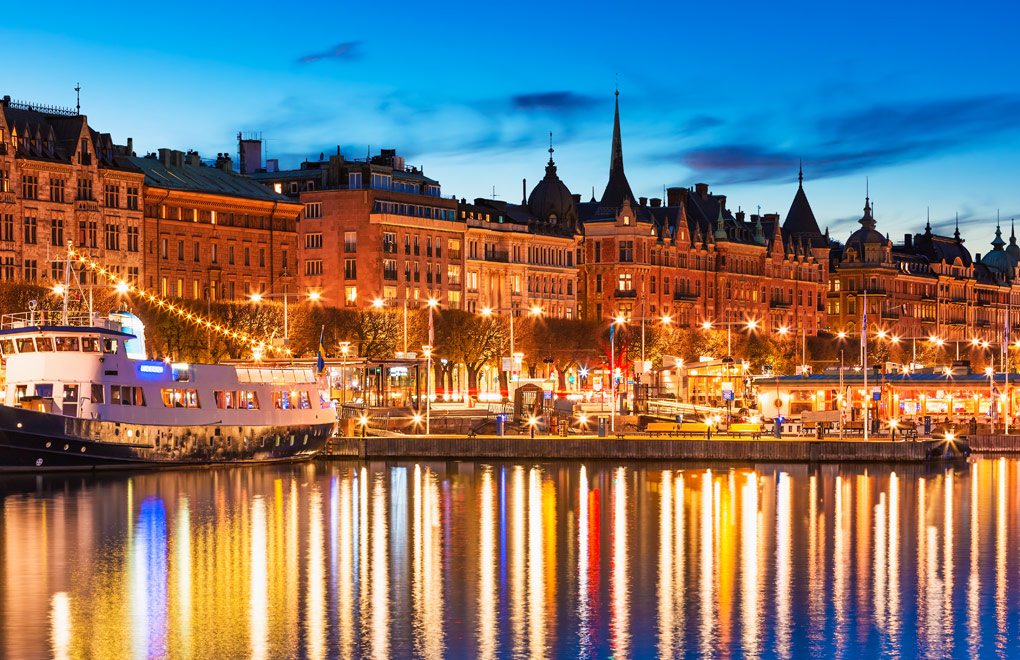 Summer Evening in Gamla Stan. Stockholm, Sweden.