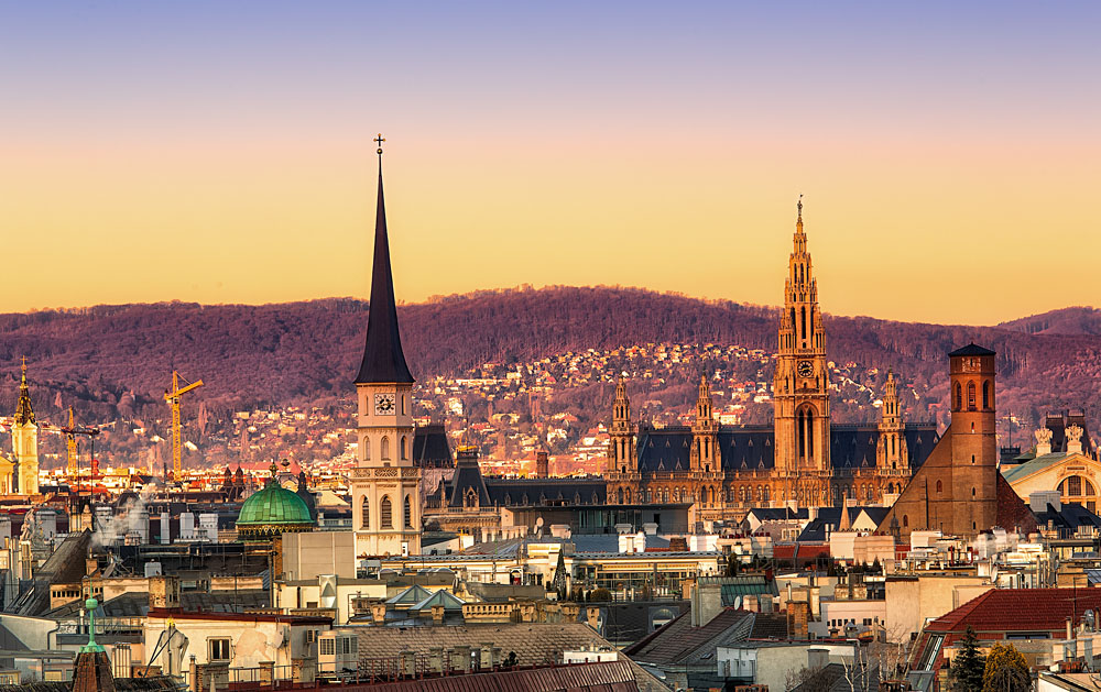 Vienna Skyline at Sunset, Austria