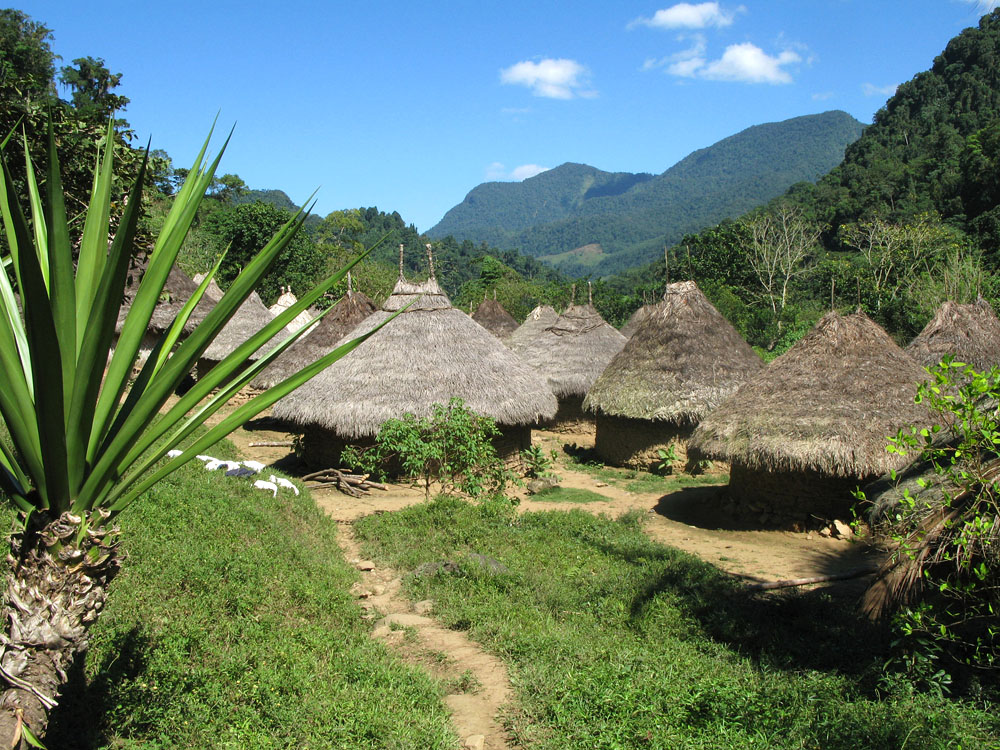 Village Huts of Tayronga Indians on the Way to the Lost City Colombia