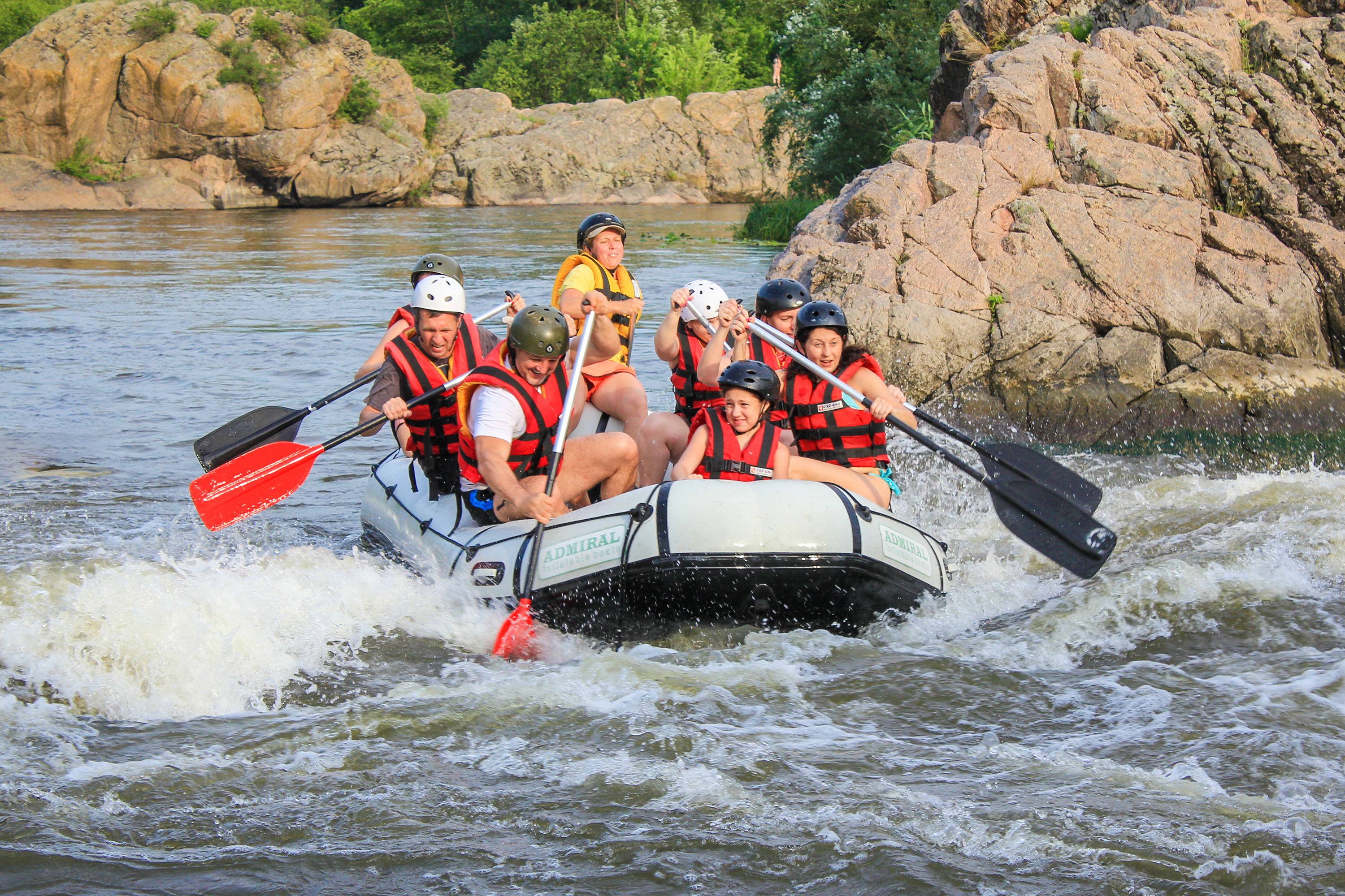 Rafting team , summer extreme water sport