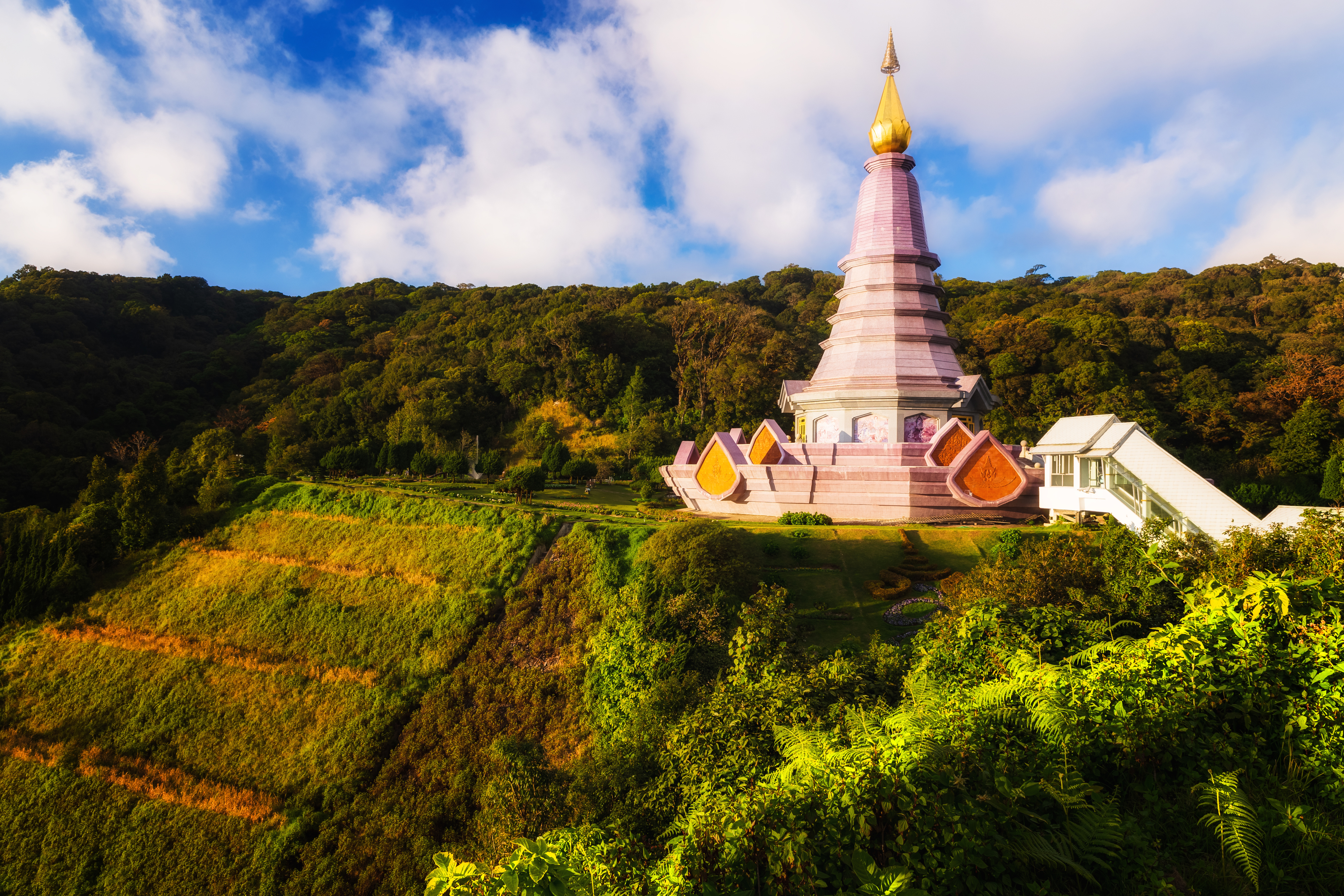 Landscape Phra Mahathat Napamathanidol and Phra Mahathat Napaphol Bhumisiri.Chiang Mai Thailand