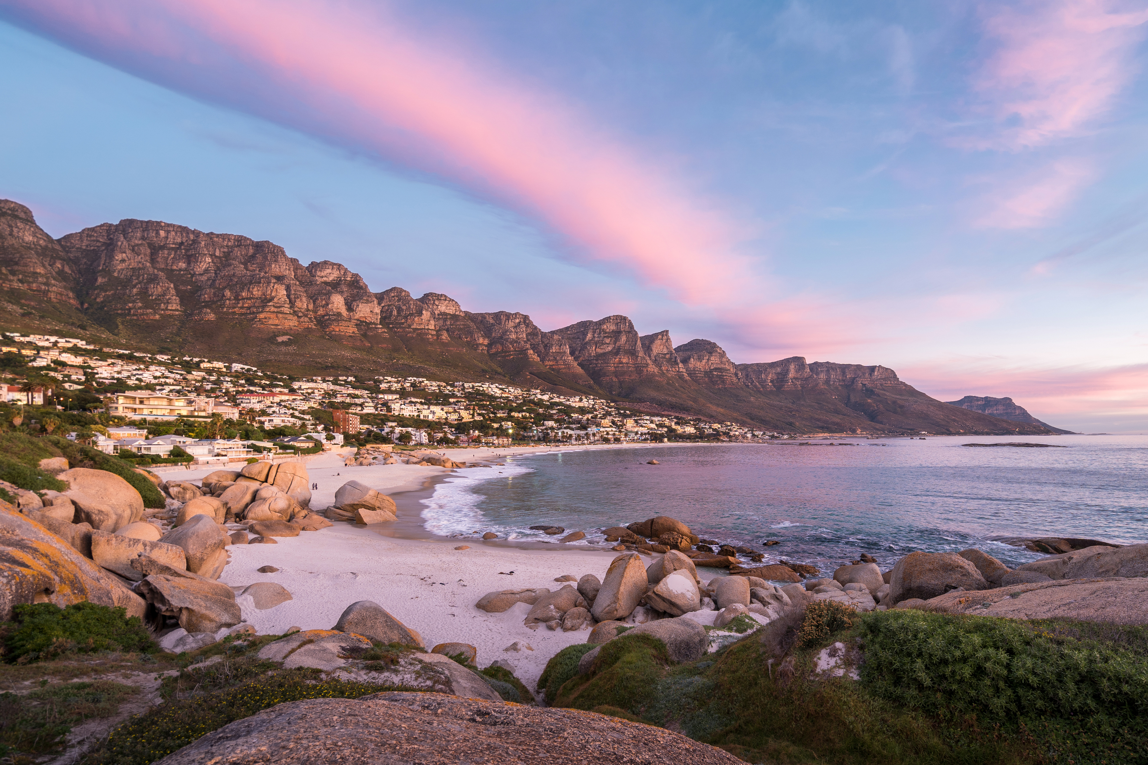 Sunset Over Camps Bay Beach in Cape Town, South Africa