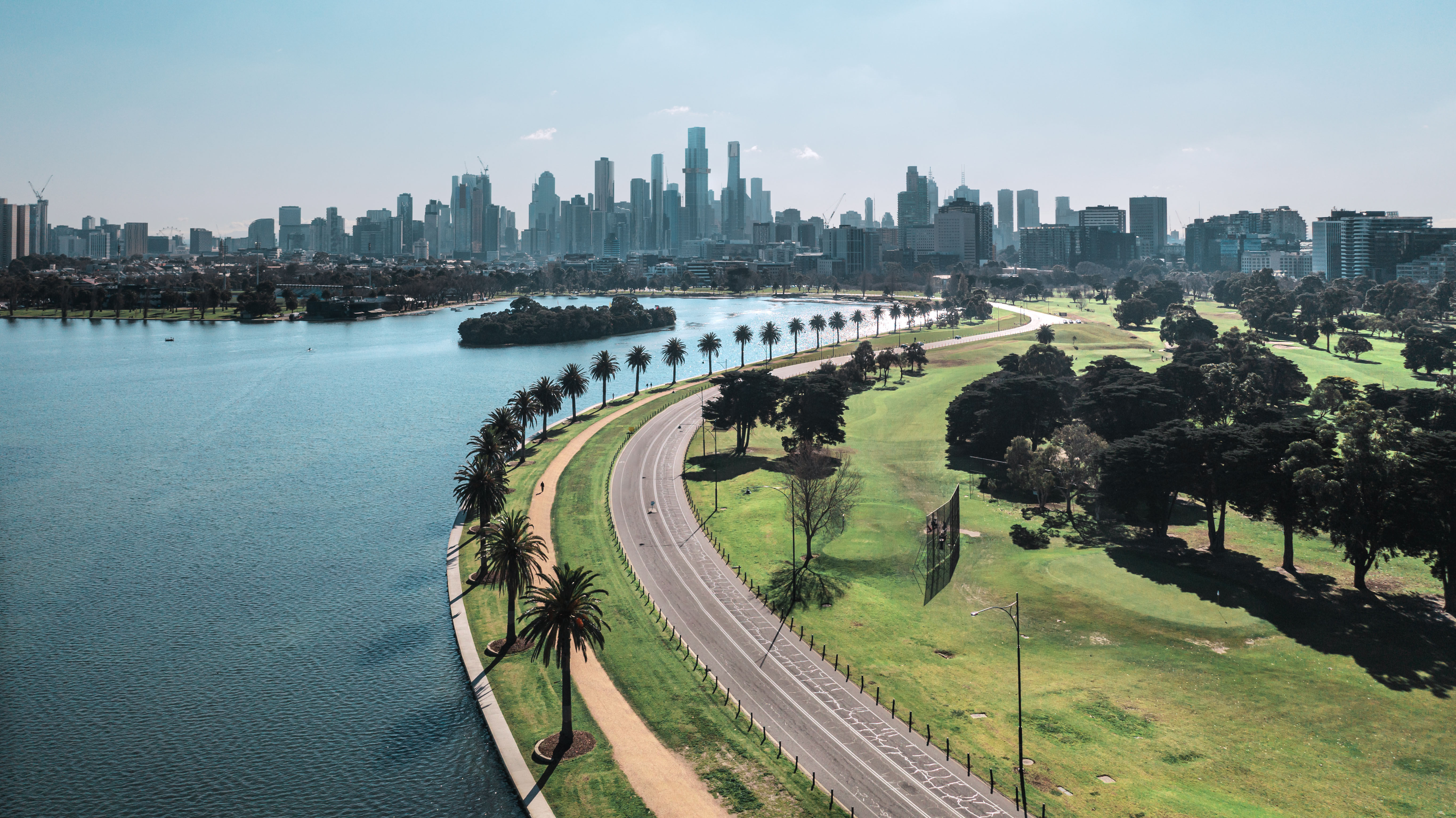 Melbourne CBD Skyline Albert Park
