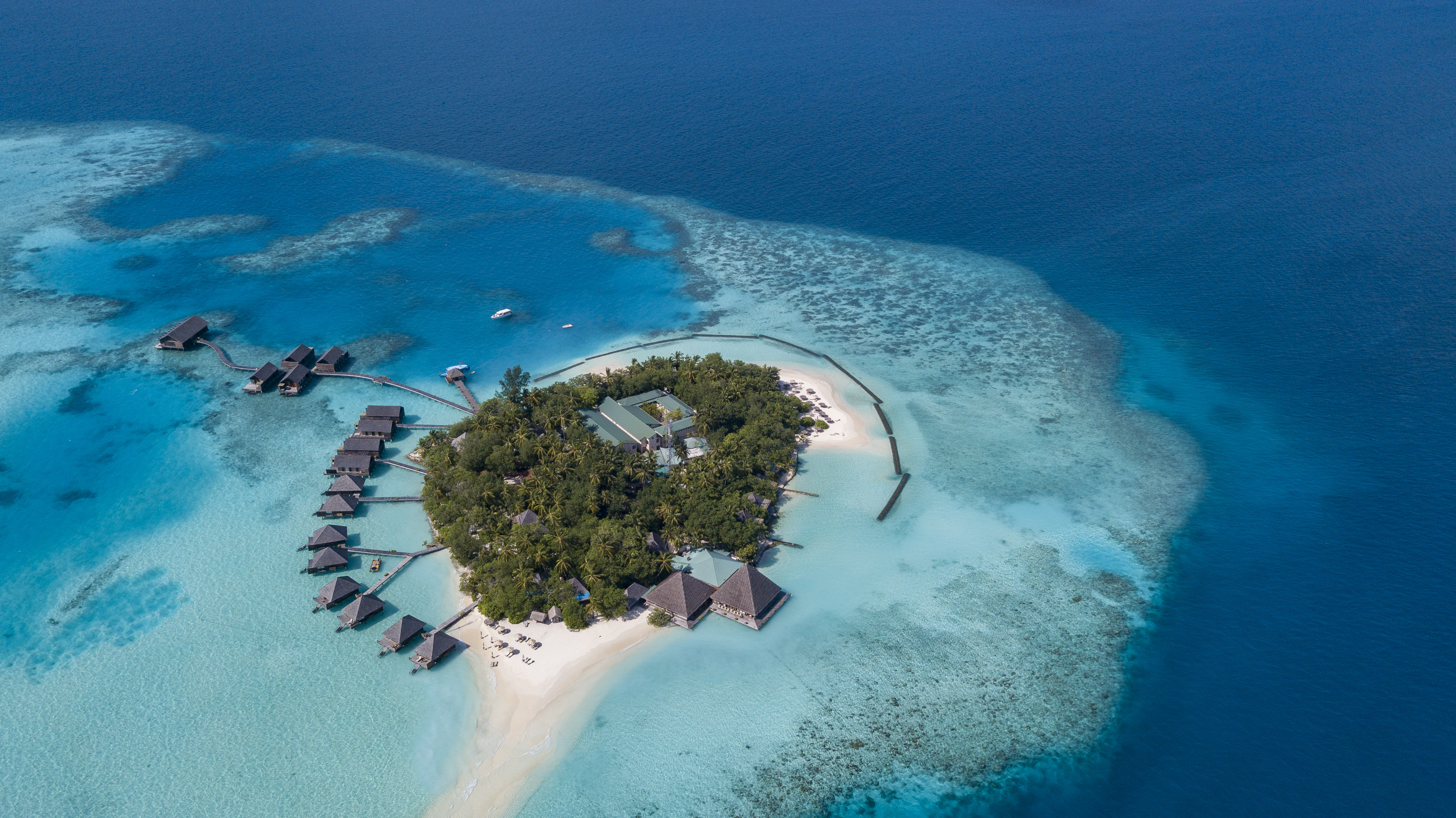 Drone photography of a Maldives island in paradise