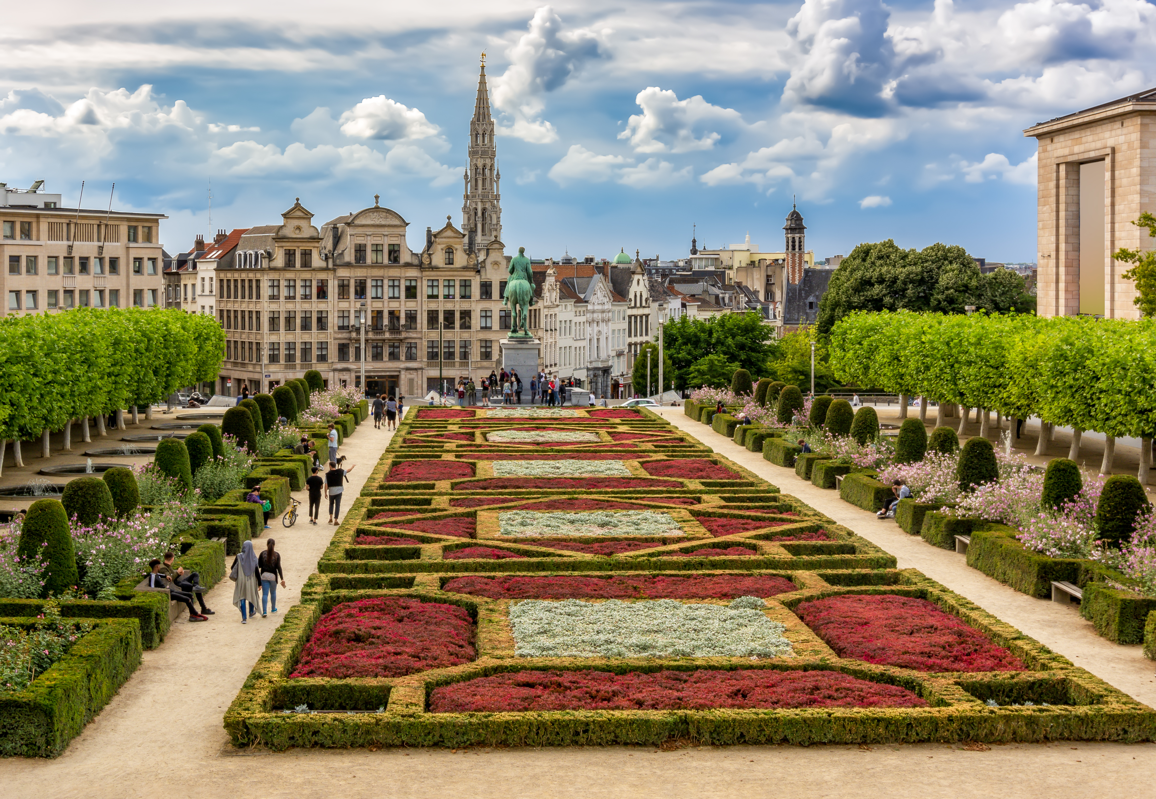 Brussels city center seen from Kunstberg hill, Belgium