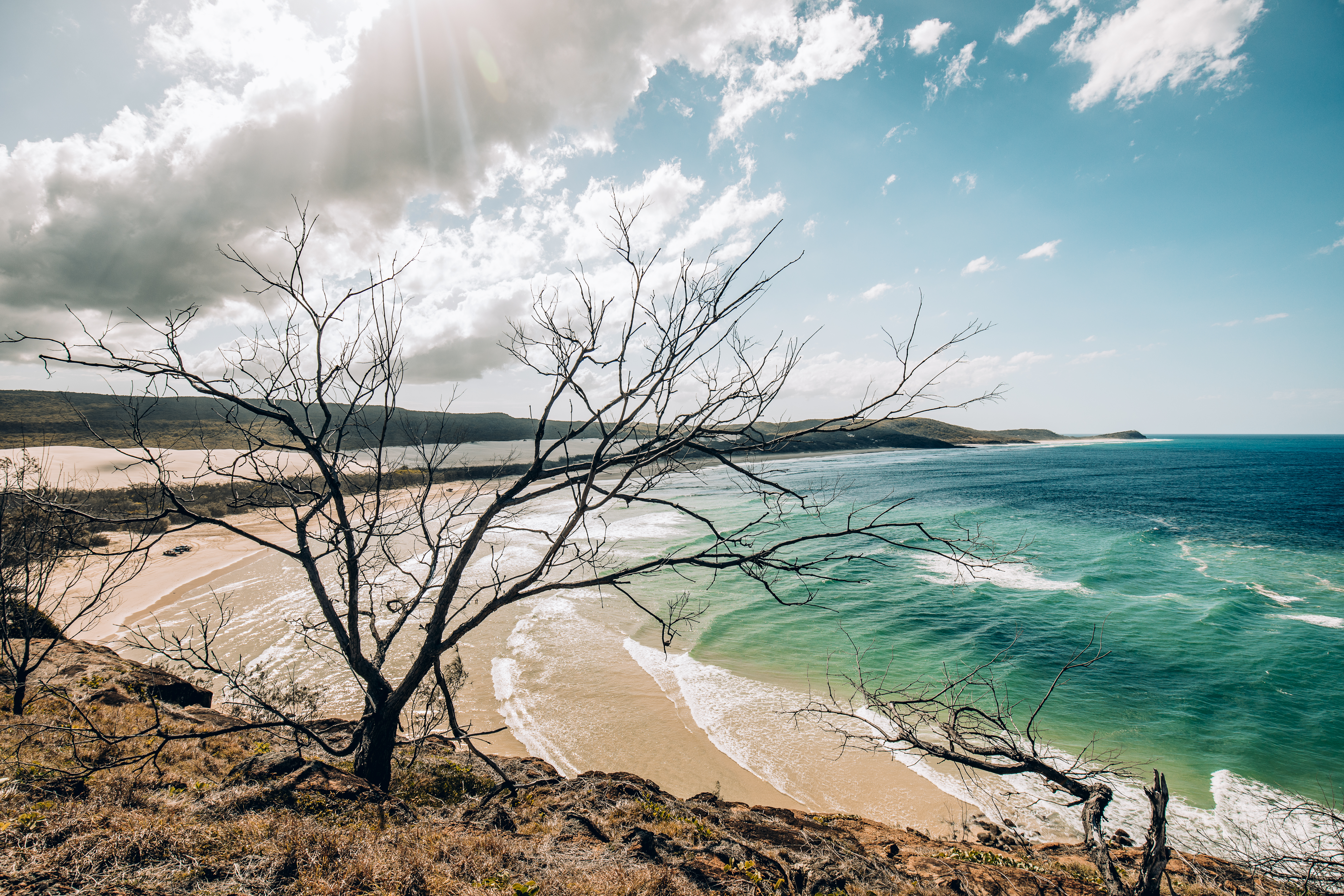 View of the beach from Indian Head on Fraser Island, Australia.