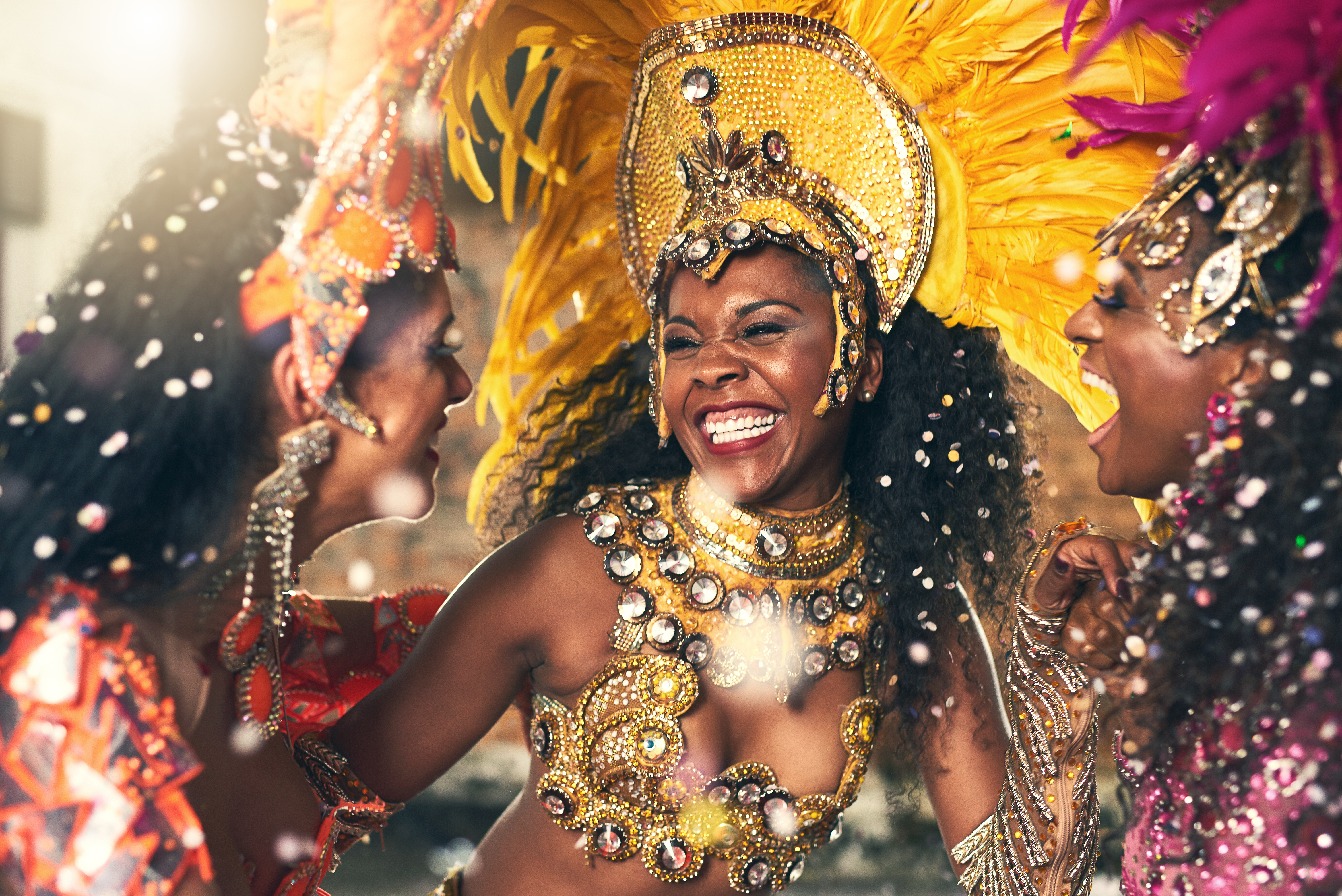 Beautiful samba dancer performing at Carnival
