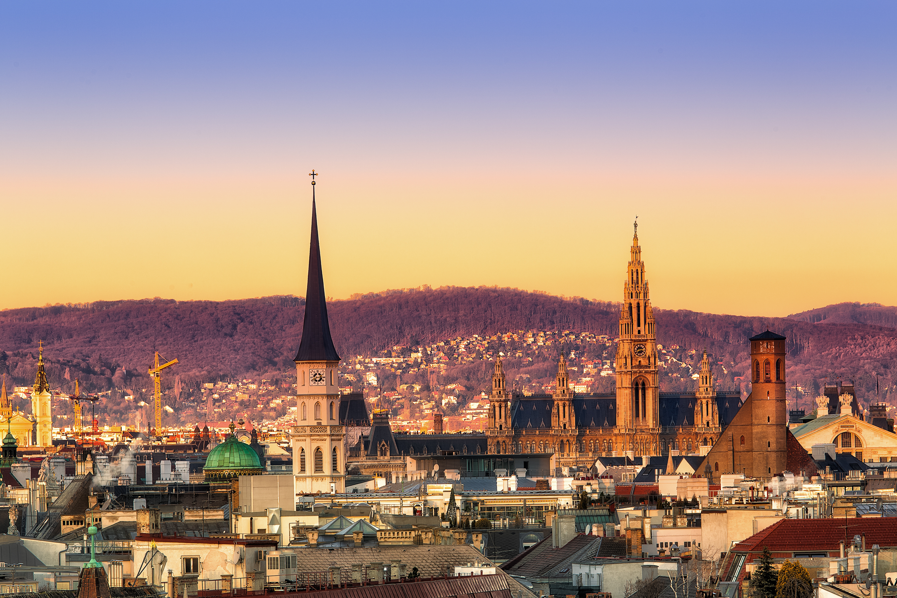 Vienna Skyline at Sunset, Austria