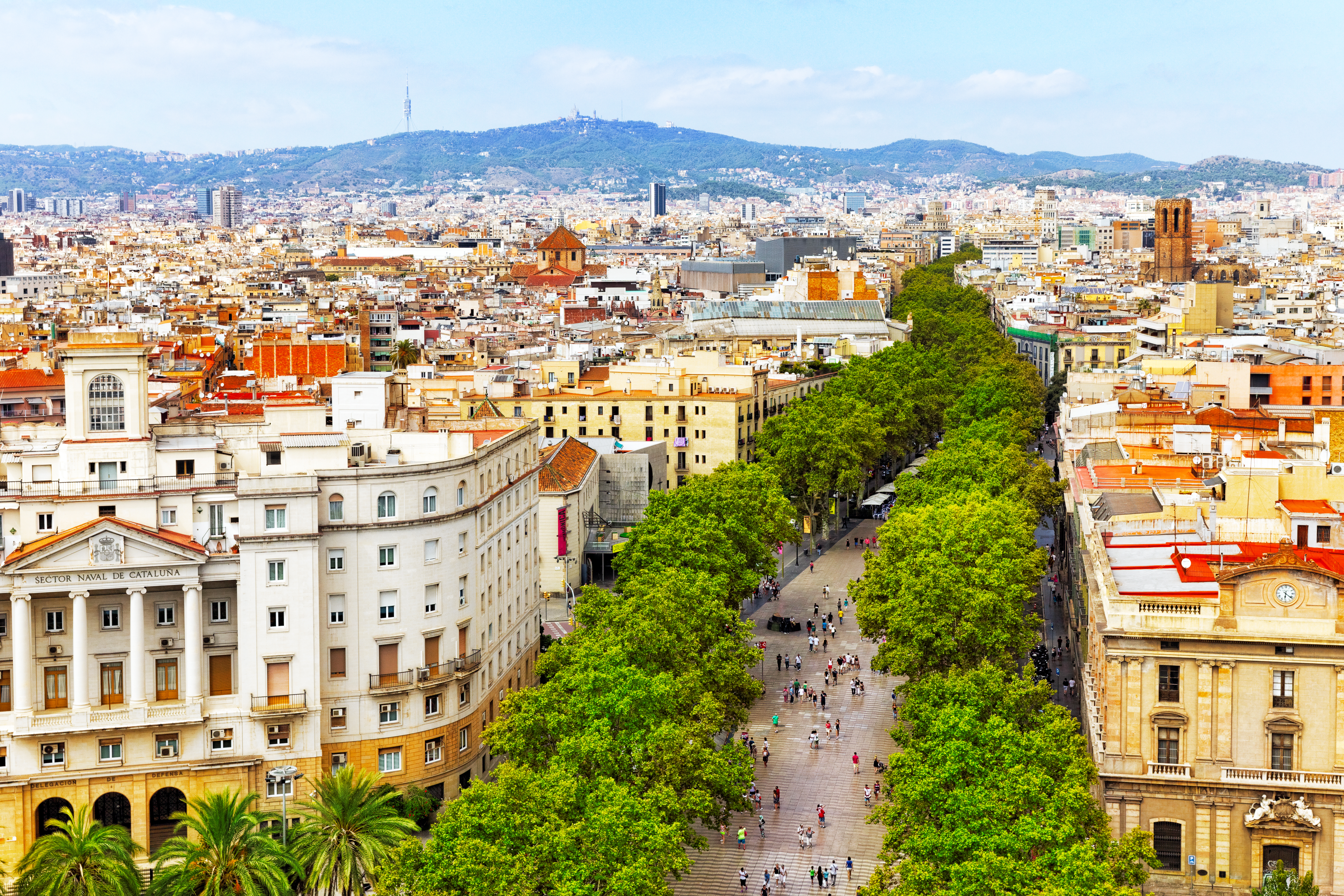 Panorama of Barcelona city from Columbus Monument, Barcelona, Spain Vacations