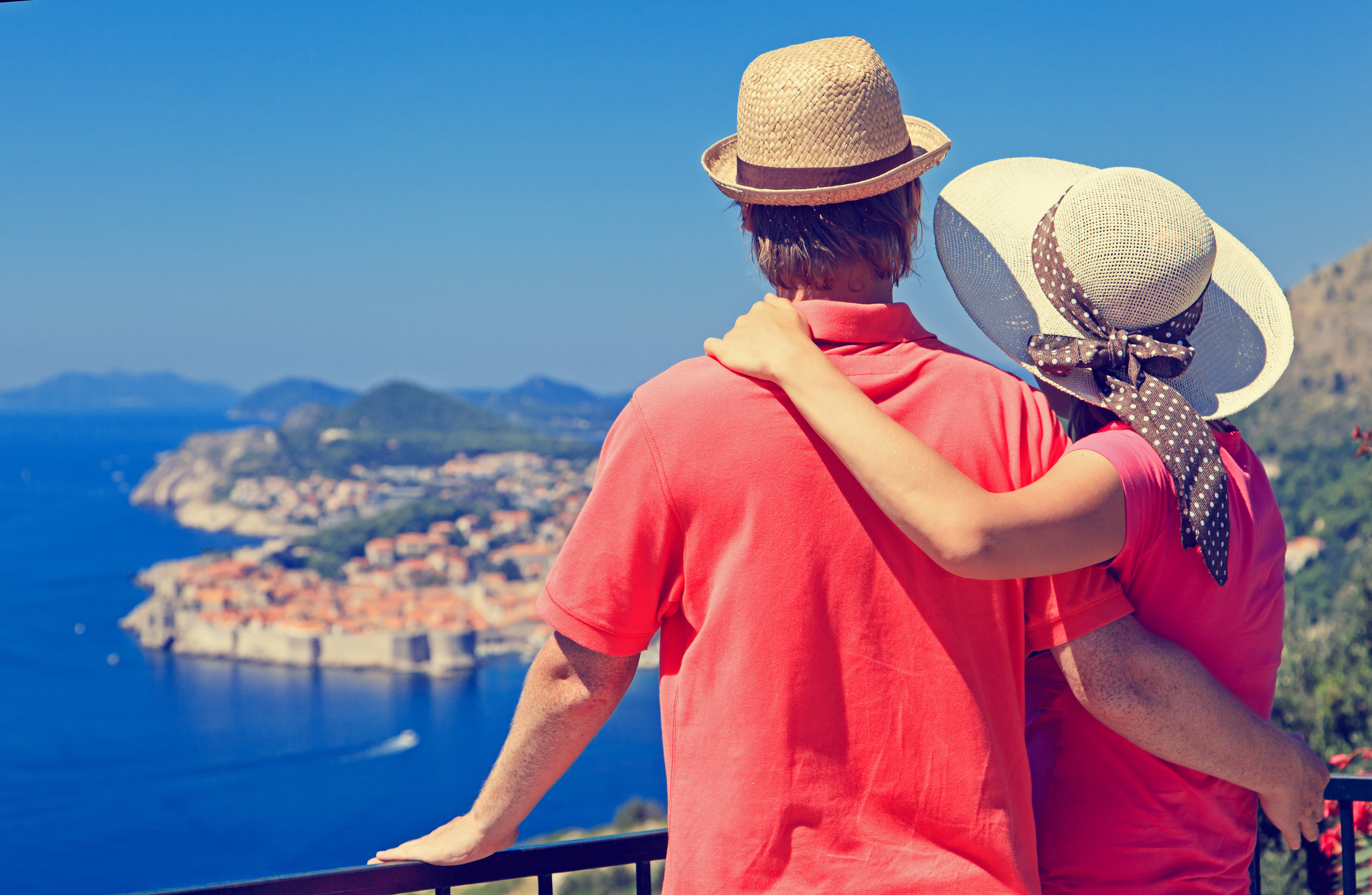 Happy Couple on Summer Vacation in Dubrovnik, Croatia
