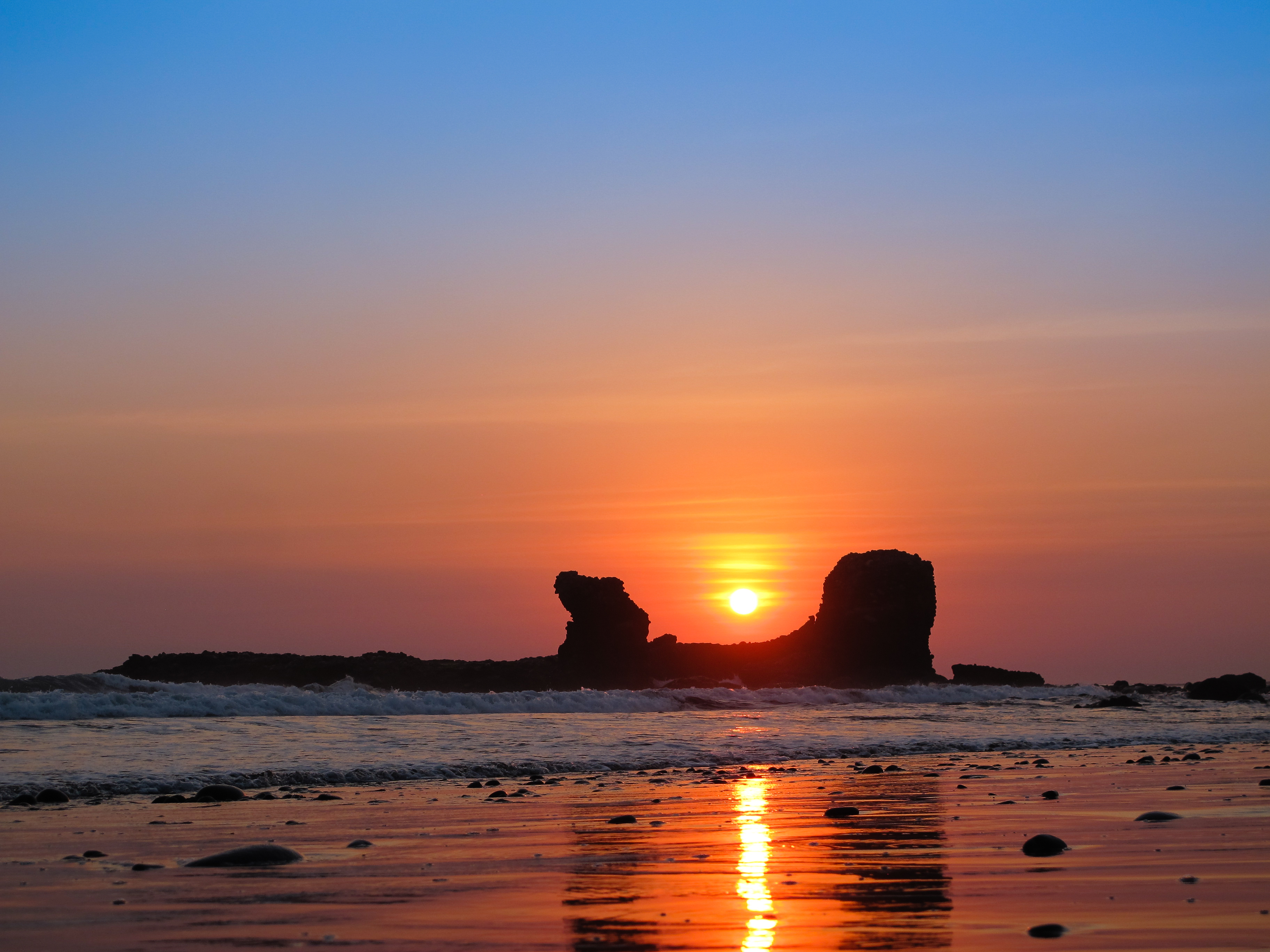 Sunset Through Rock in El Salvador