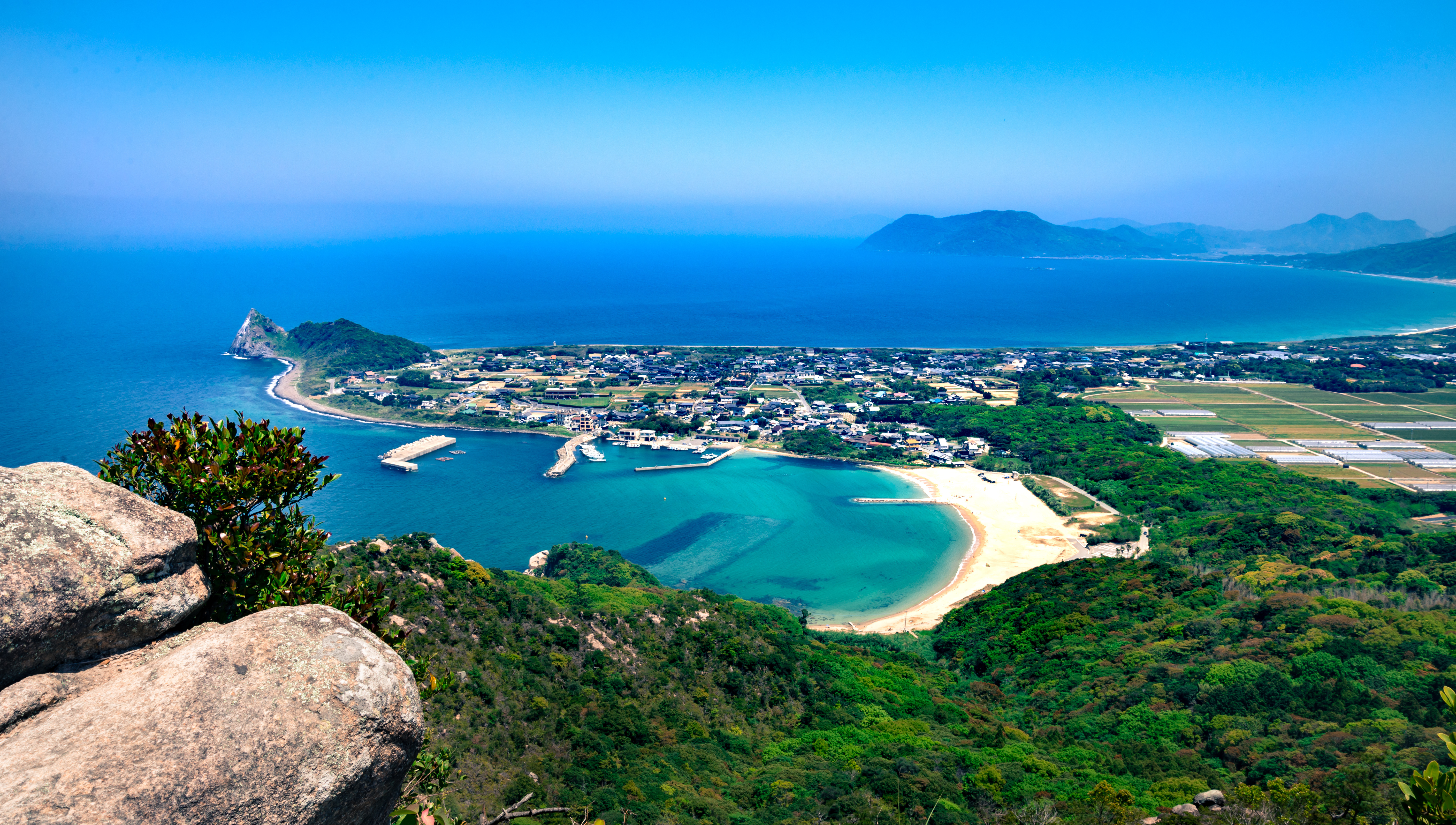 View from Mount Tateishi above Itoshima, Fukuoka on Kyushu Island, Japan