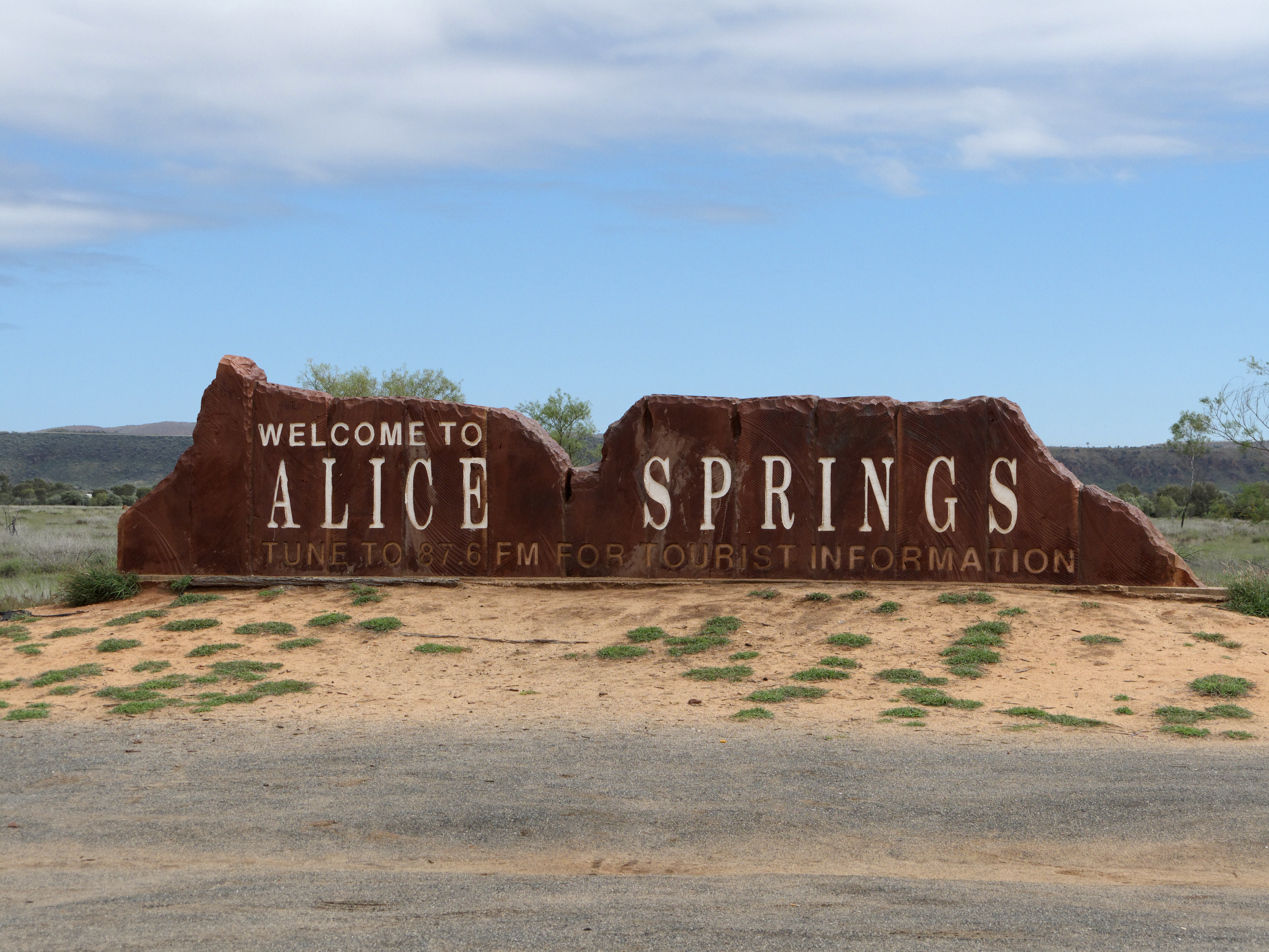 Alice Springs Welcome Road Sign, Northern Territory, Australia