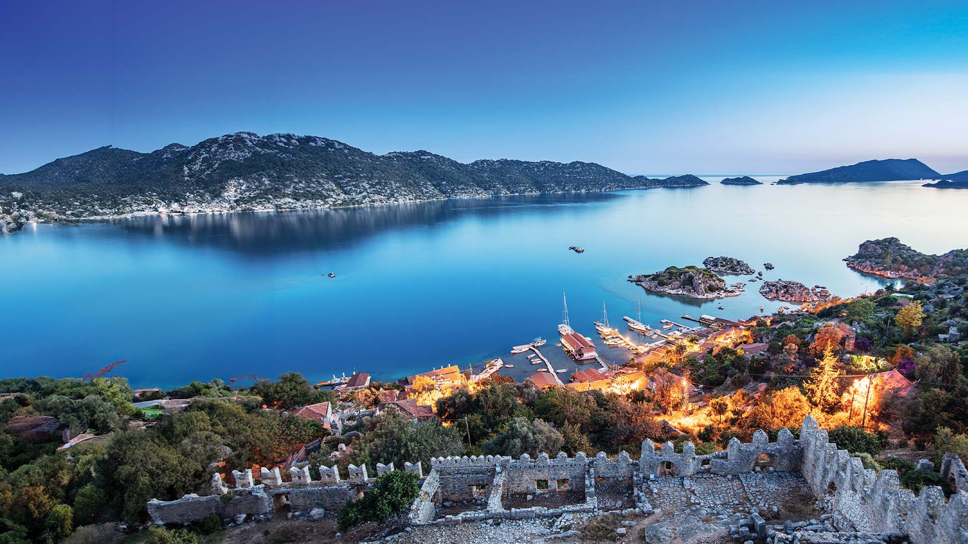 An aerial view of the coastal city of Antalya, the fifth-most populous city in Turkiye.