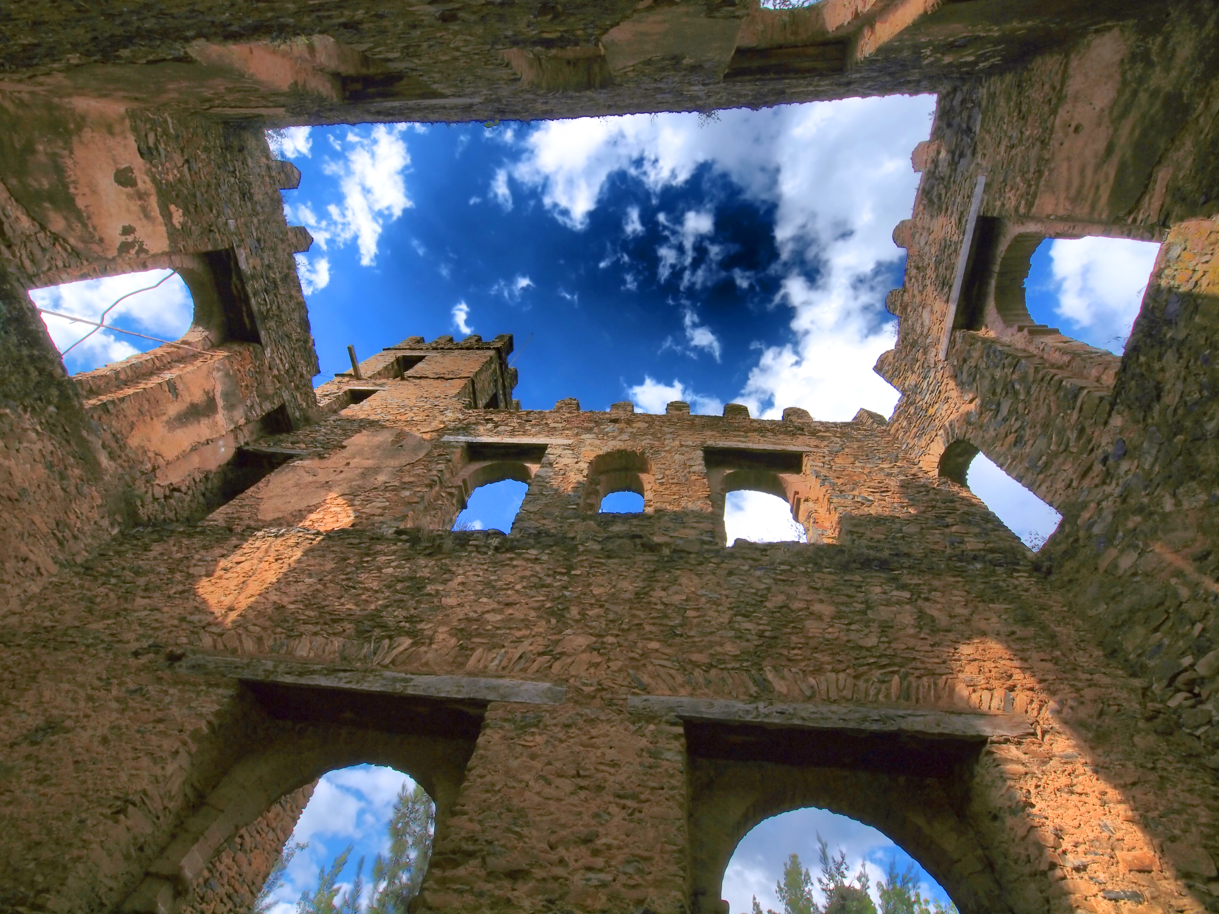 Roofless room at the Royal Grounds in Gondar Ethiopia