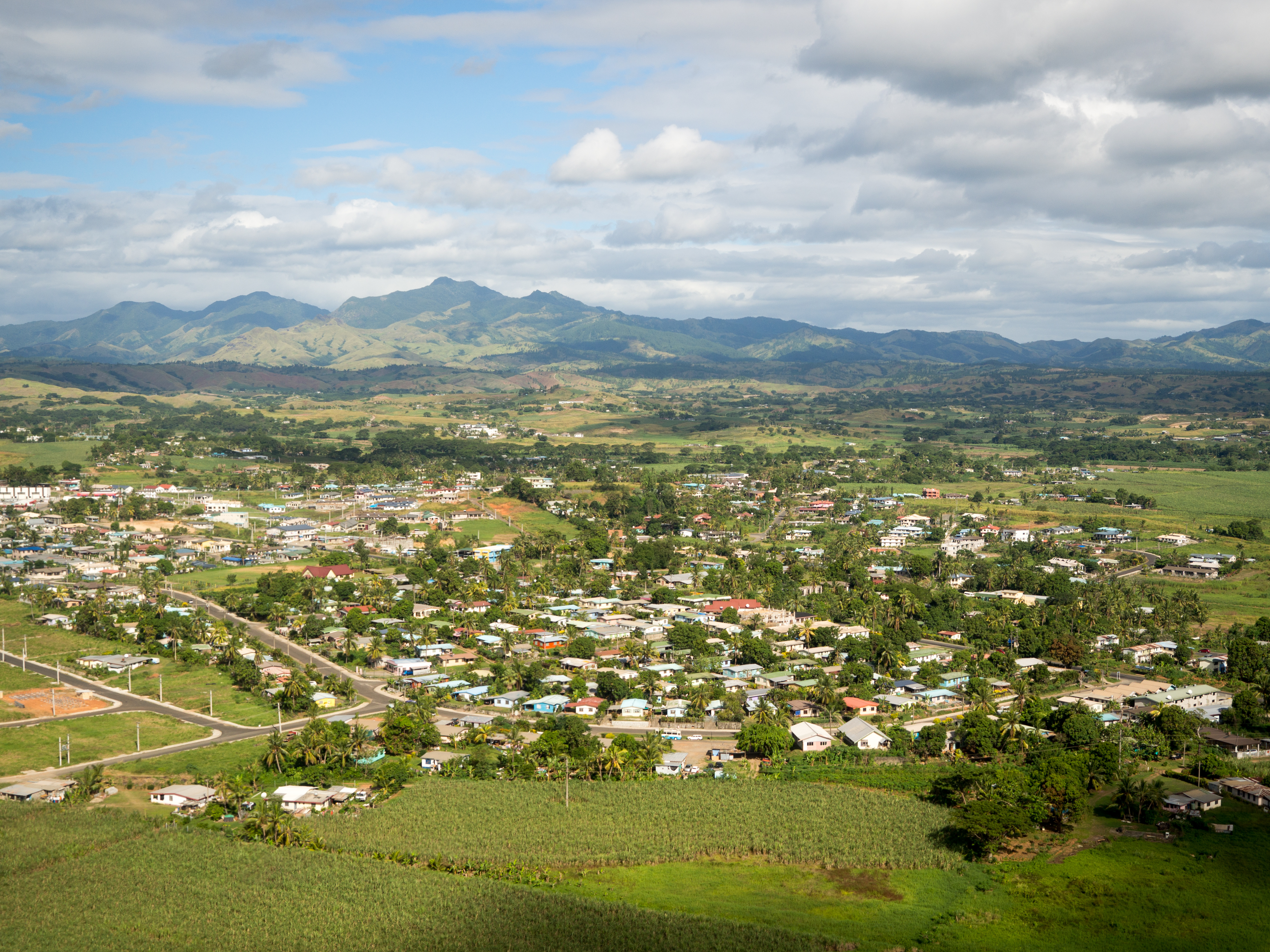 aerial view of Nadi, the capital town of Fiji