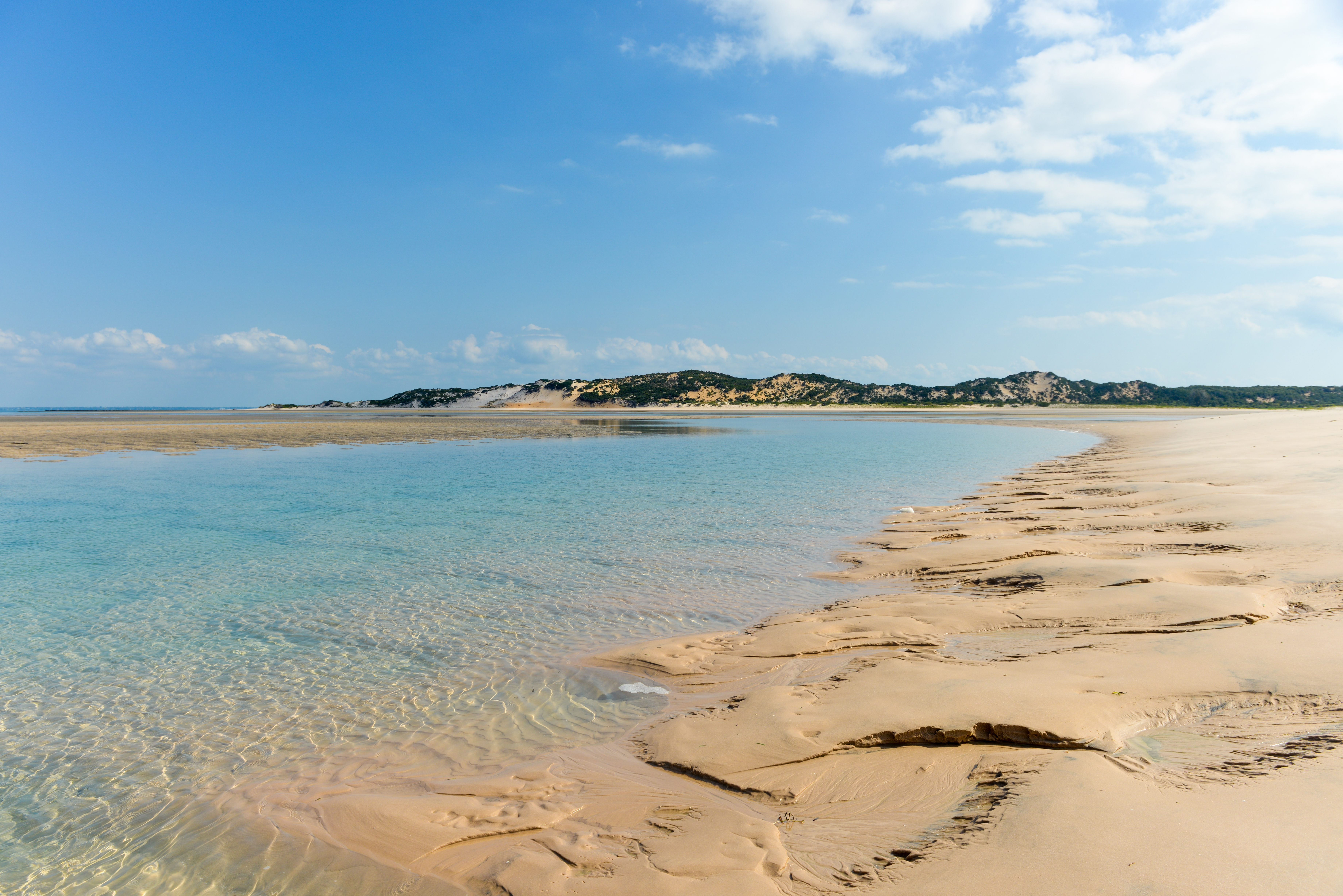 Water meets sand at the Bazaruto Archipelago