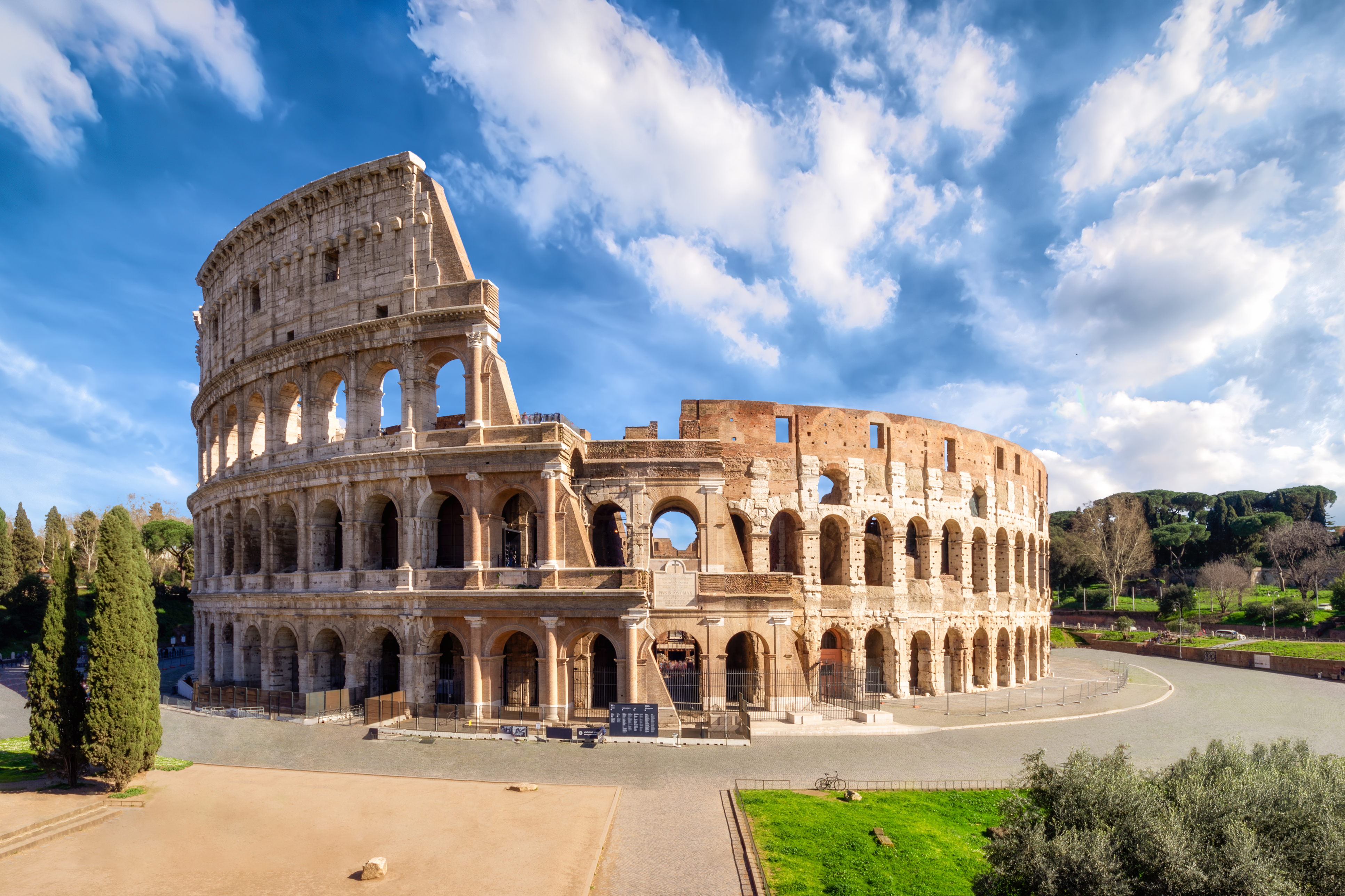 Colosseum in Rome without people in the morning