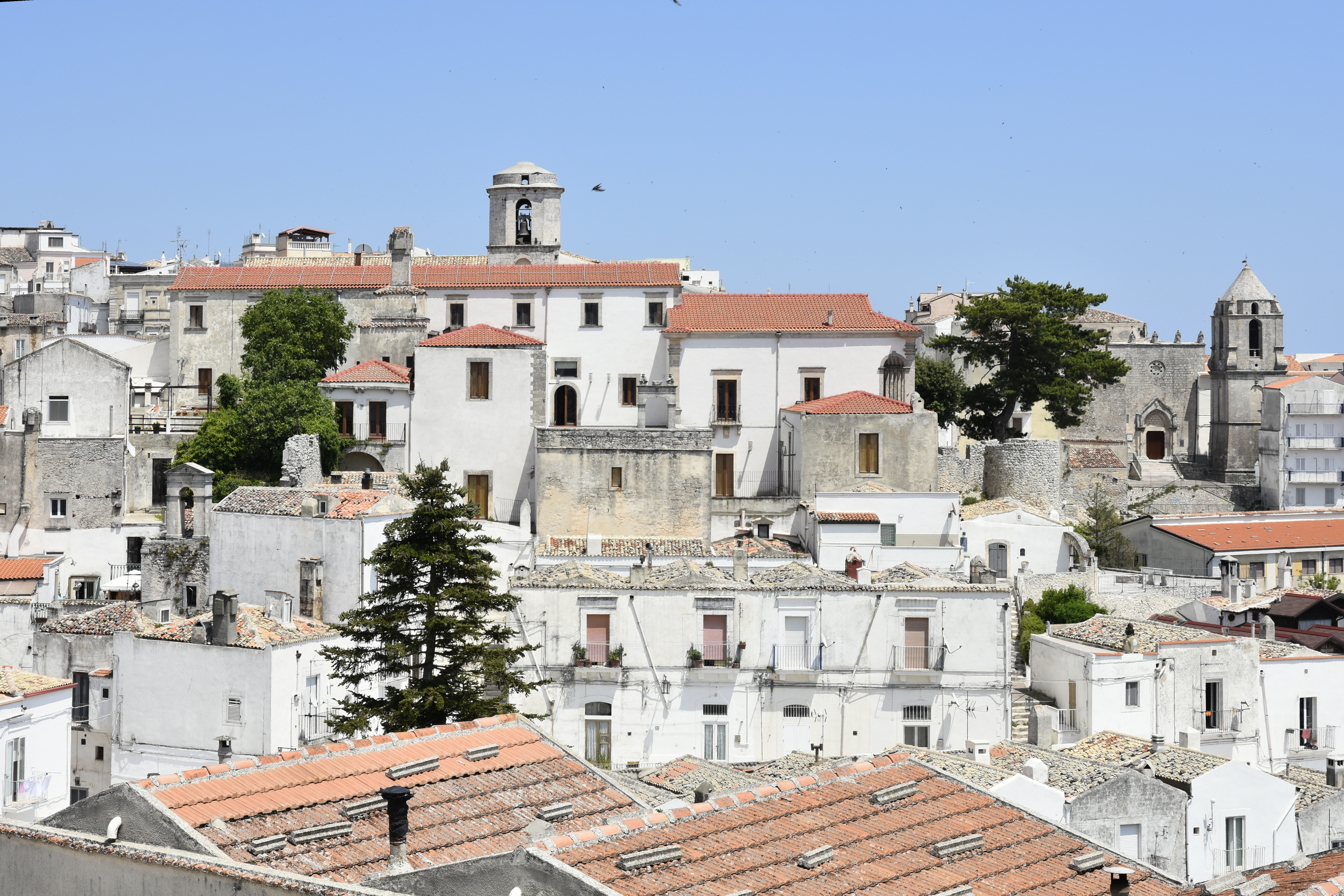 Panoramic view of the sea from an old town of Monte Sant'Angelo in the Puglia