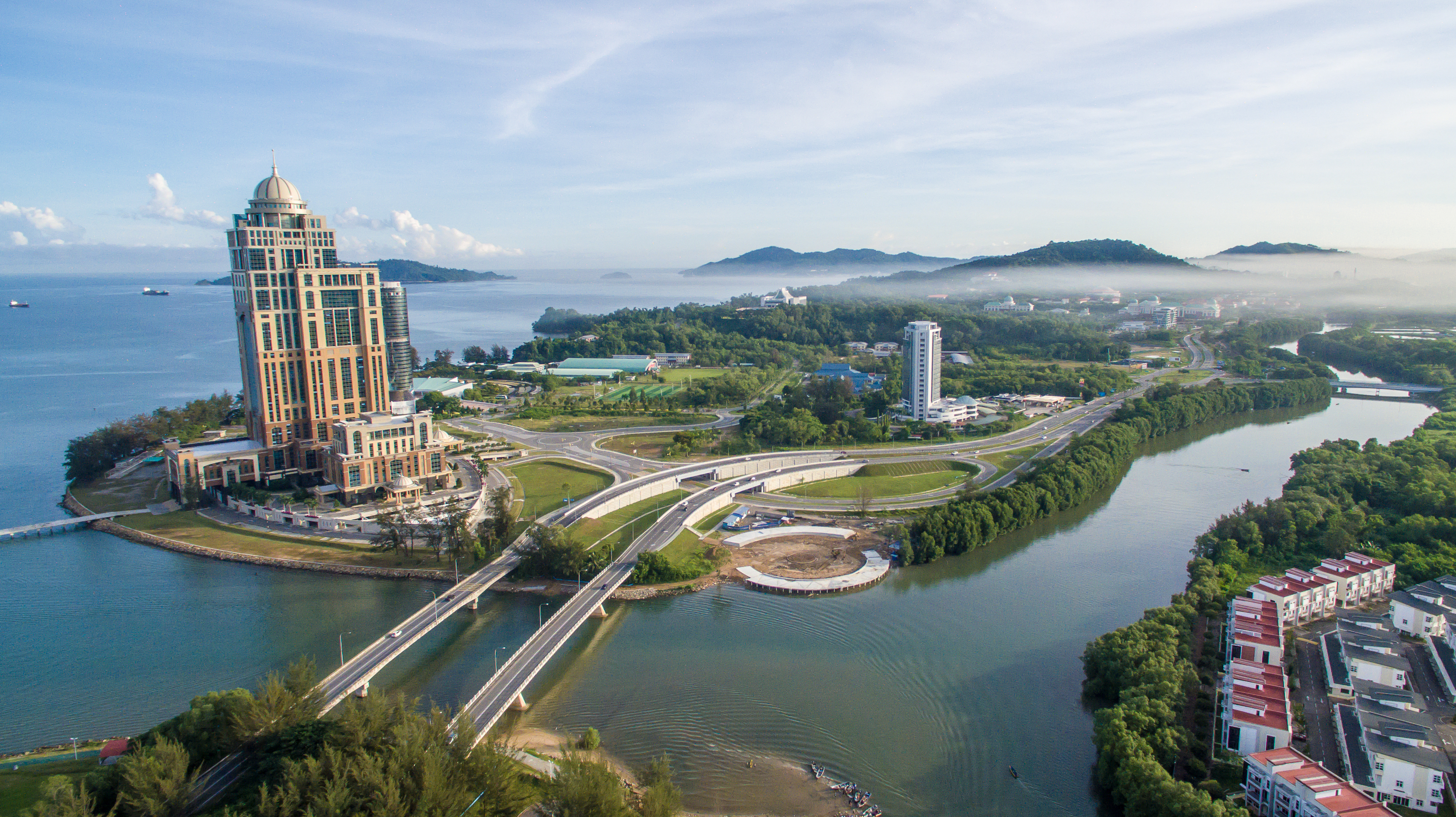 Aerial view of Kota Kinabalu city on Sabah Malaysia, Borneo