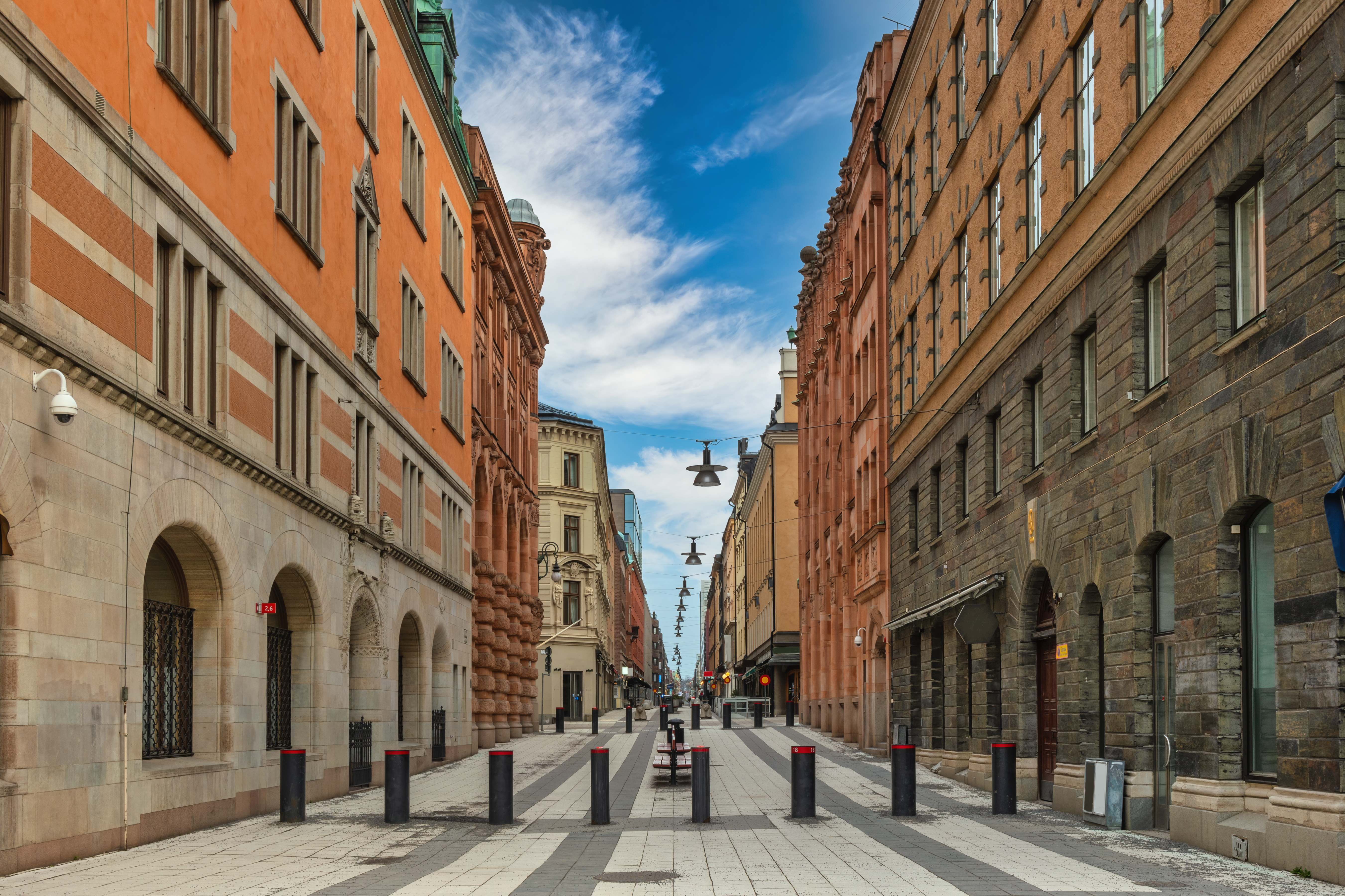 City skyline at Drottninggatan shopping street
