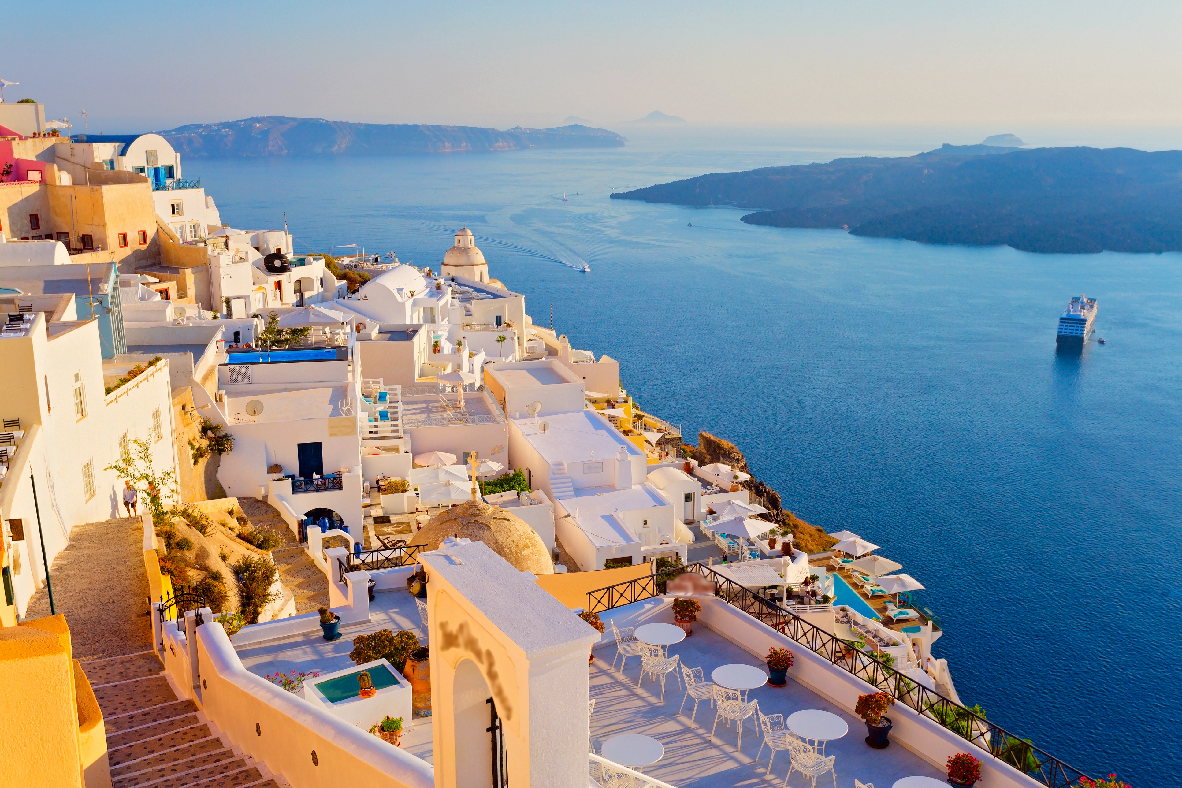 The hills of Santorini in Greece 