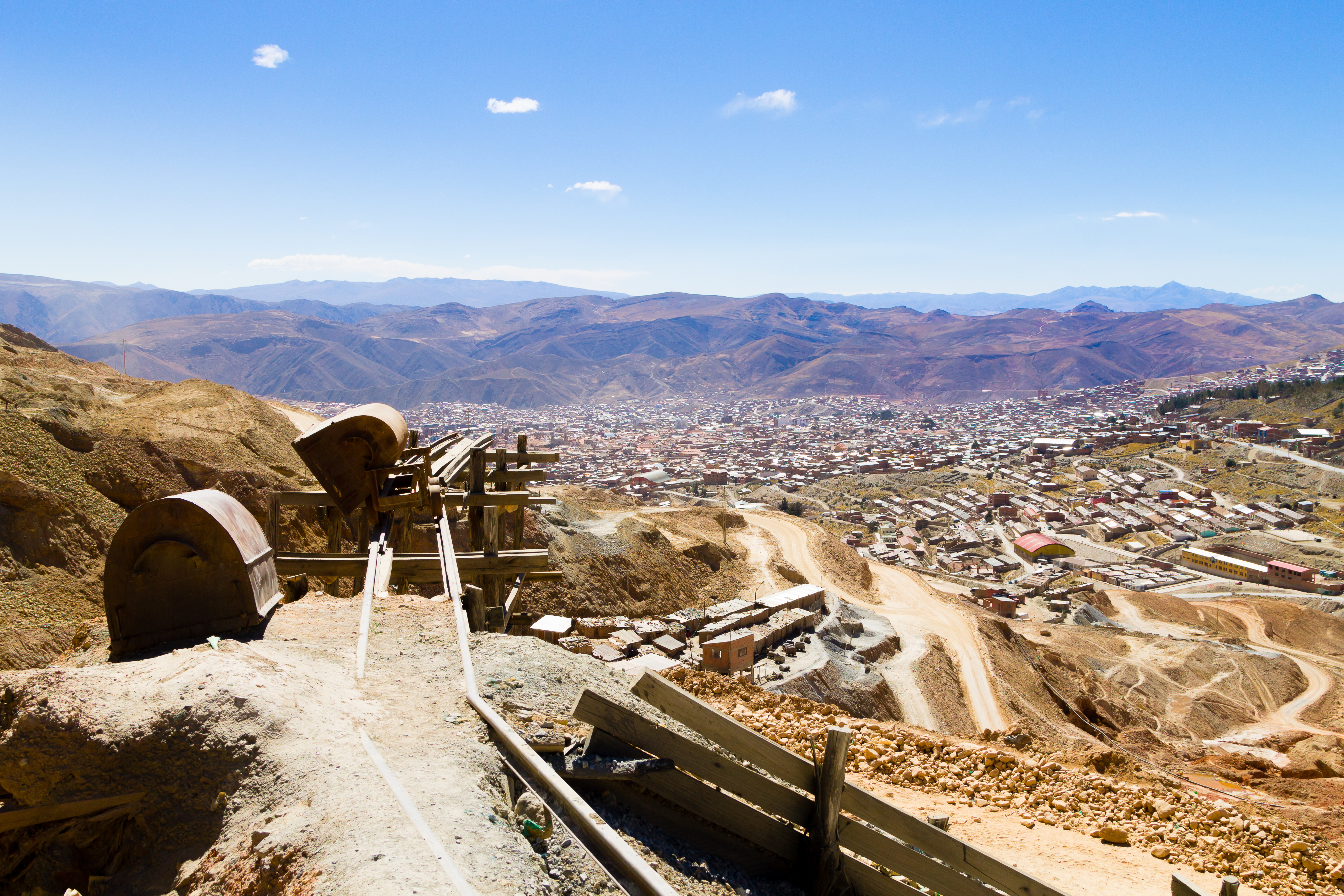 View from atop former silver mine overlooking Potosi, a historical mining city