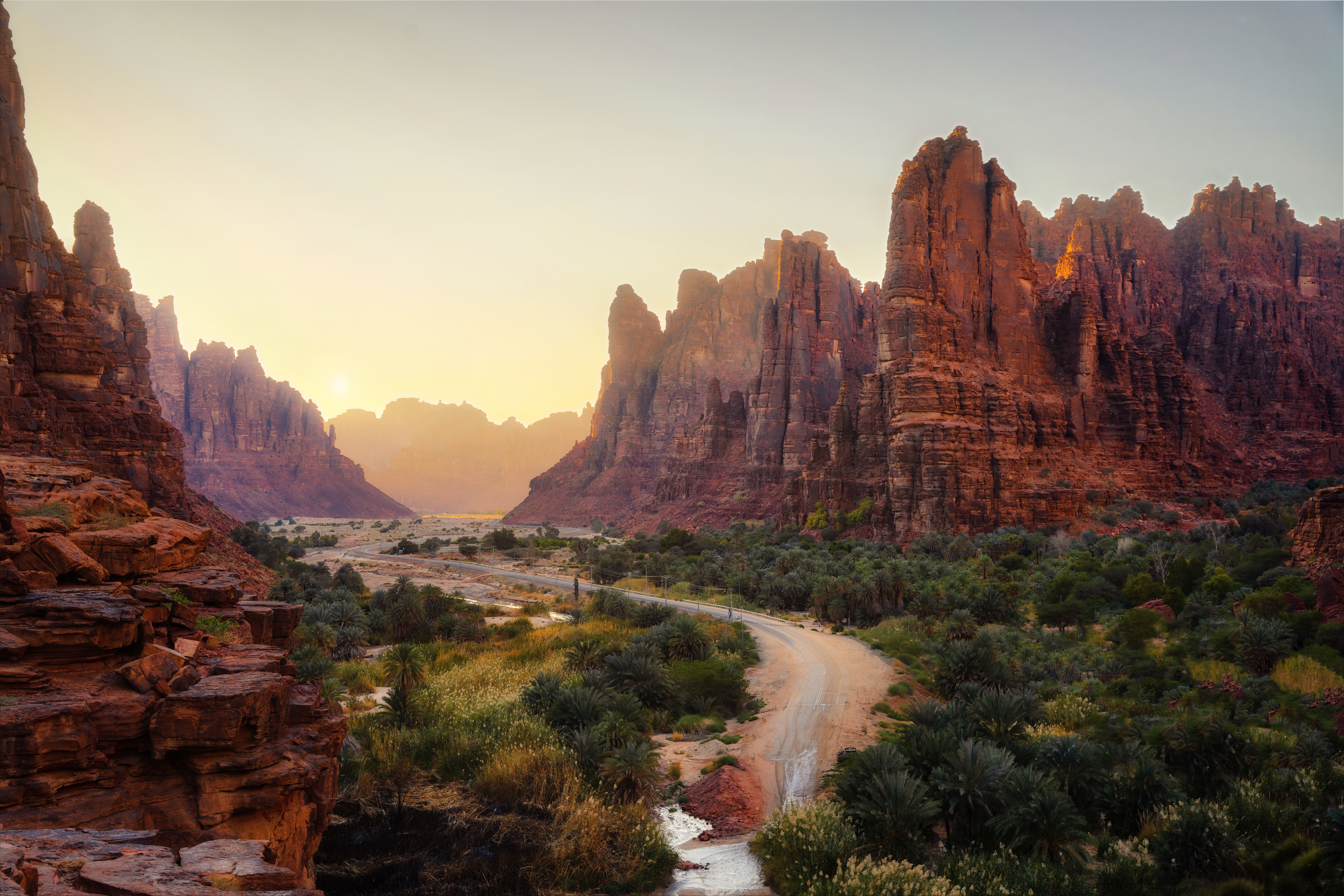 Wadi al Disah Canyon, one of six sandstone canyon-like valleys in Saudi Arabi