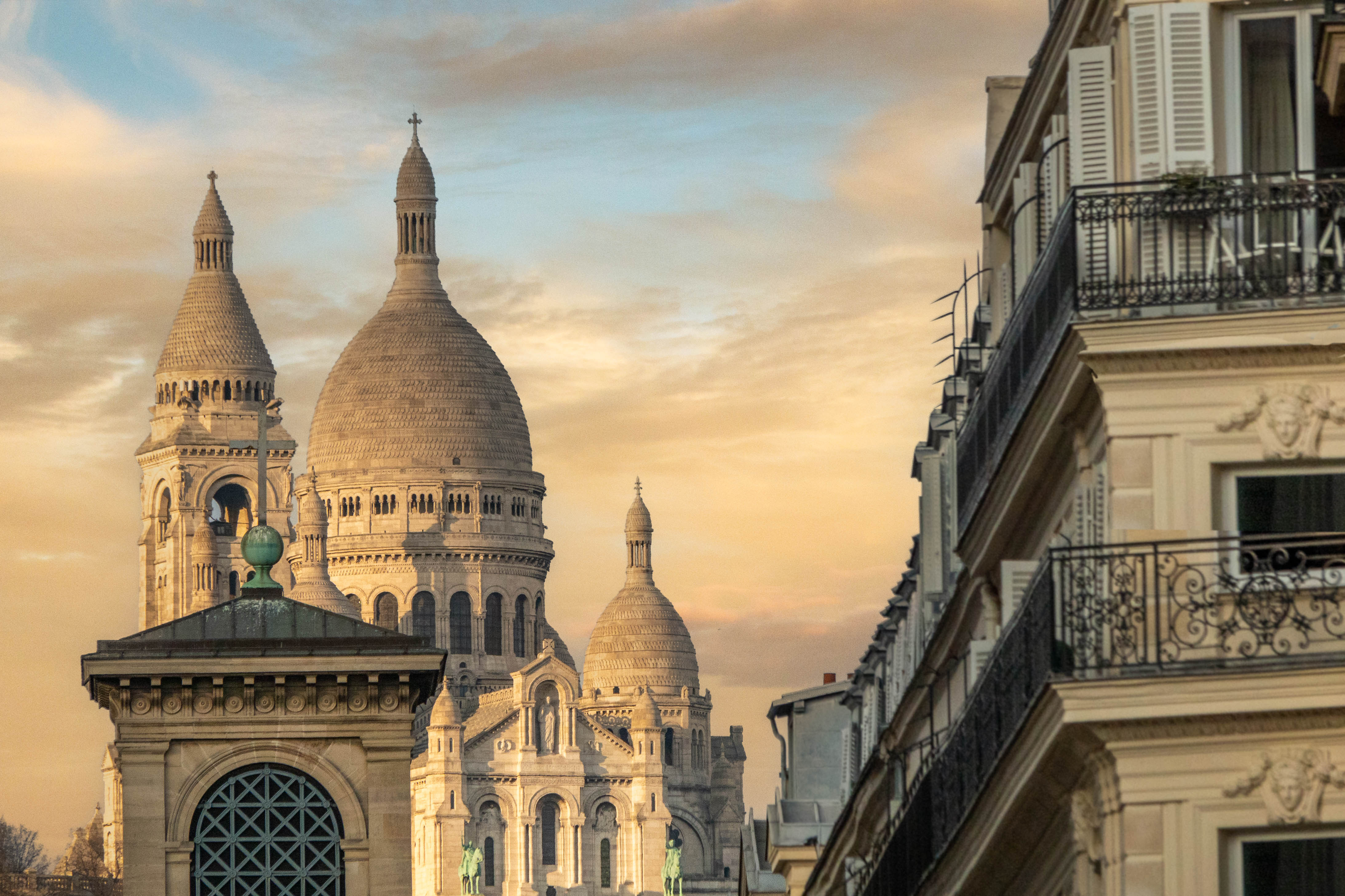 View of the Sacre Coeur (church) in Paris, France.