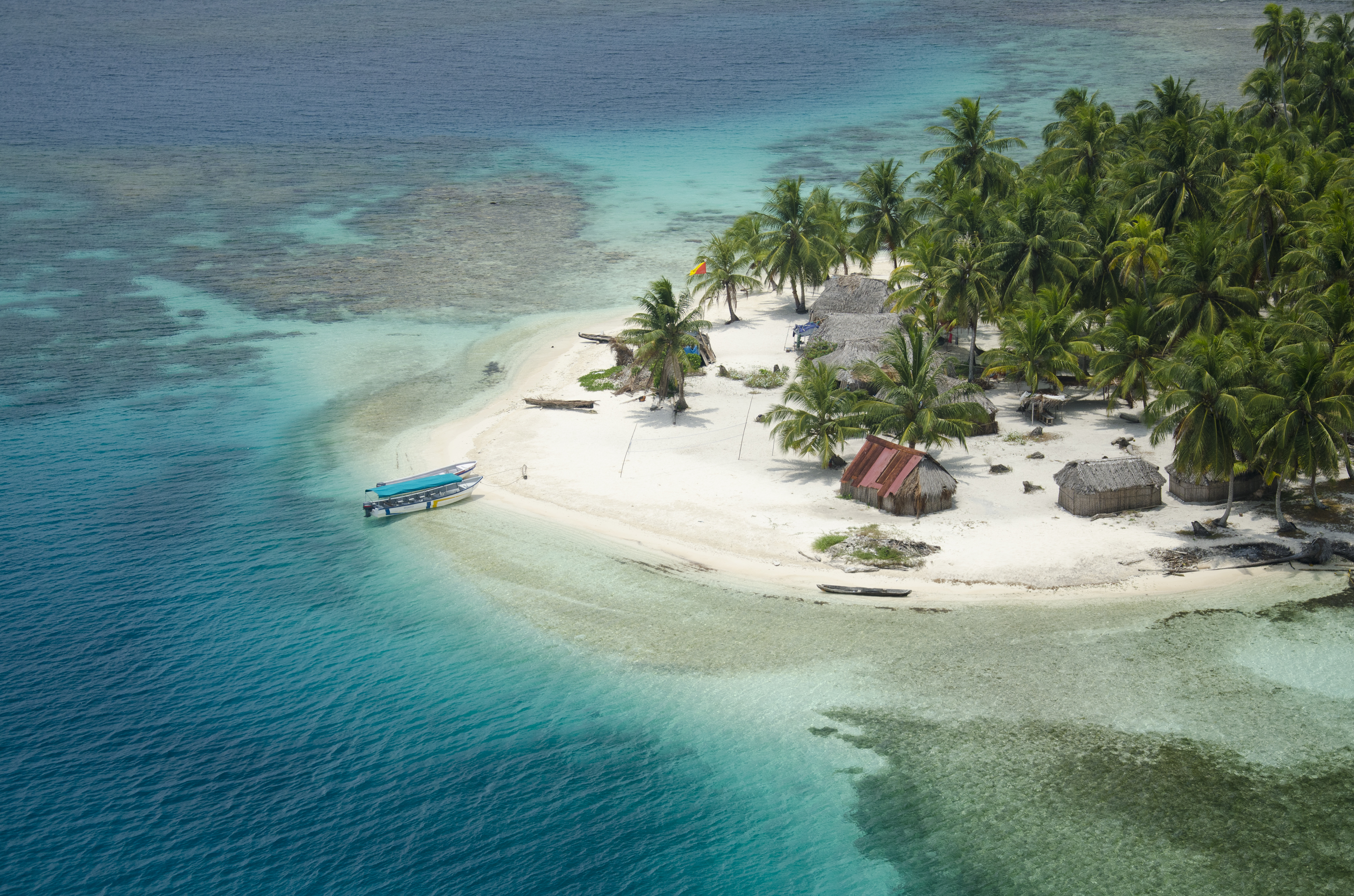 Aerial view of a tropical island
