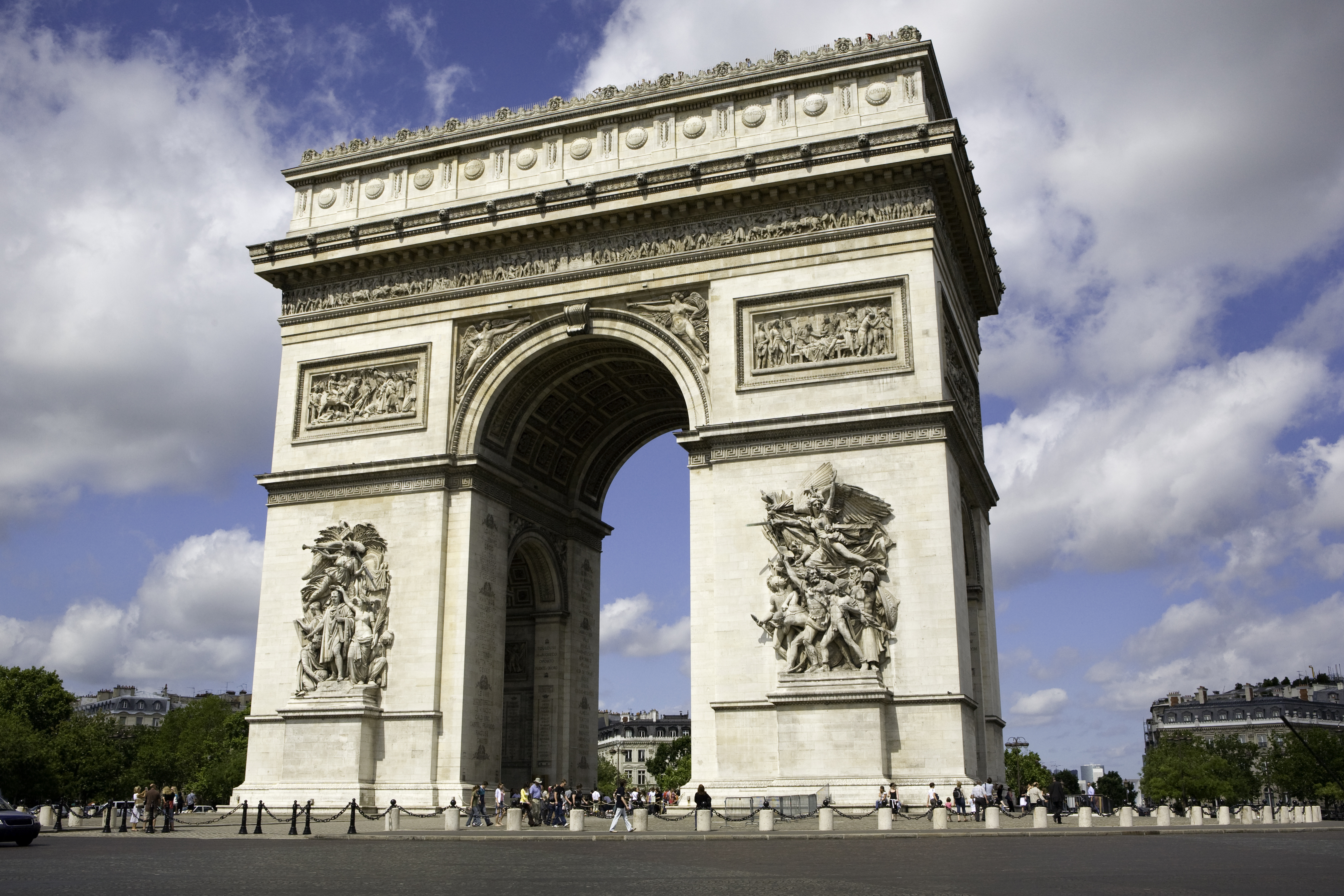 Classical view of the Arc de Triomphe in Paris