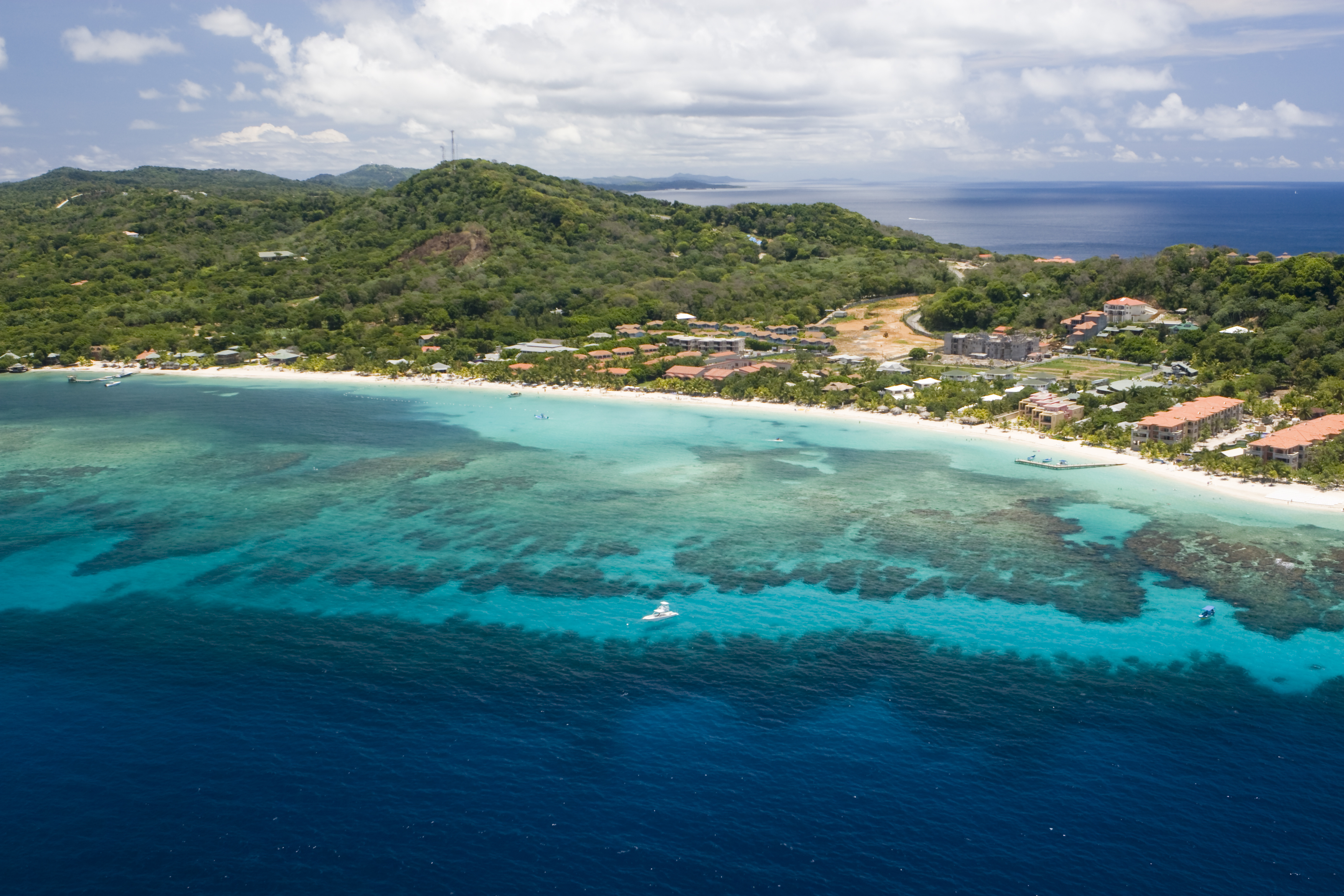 Aerial view of West Bay Beach