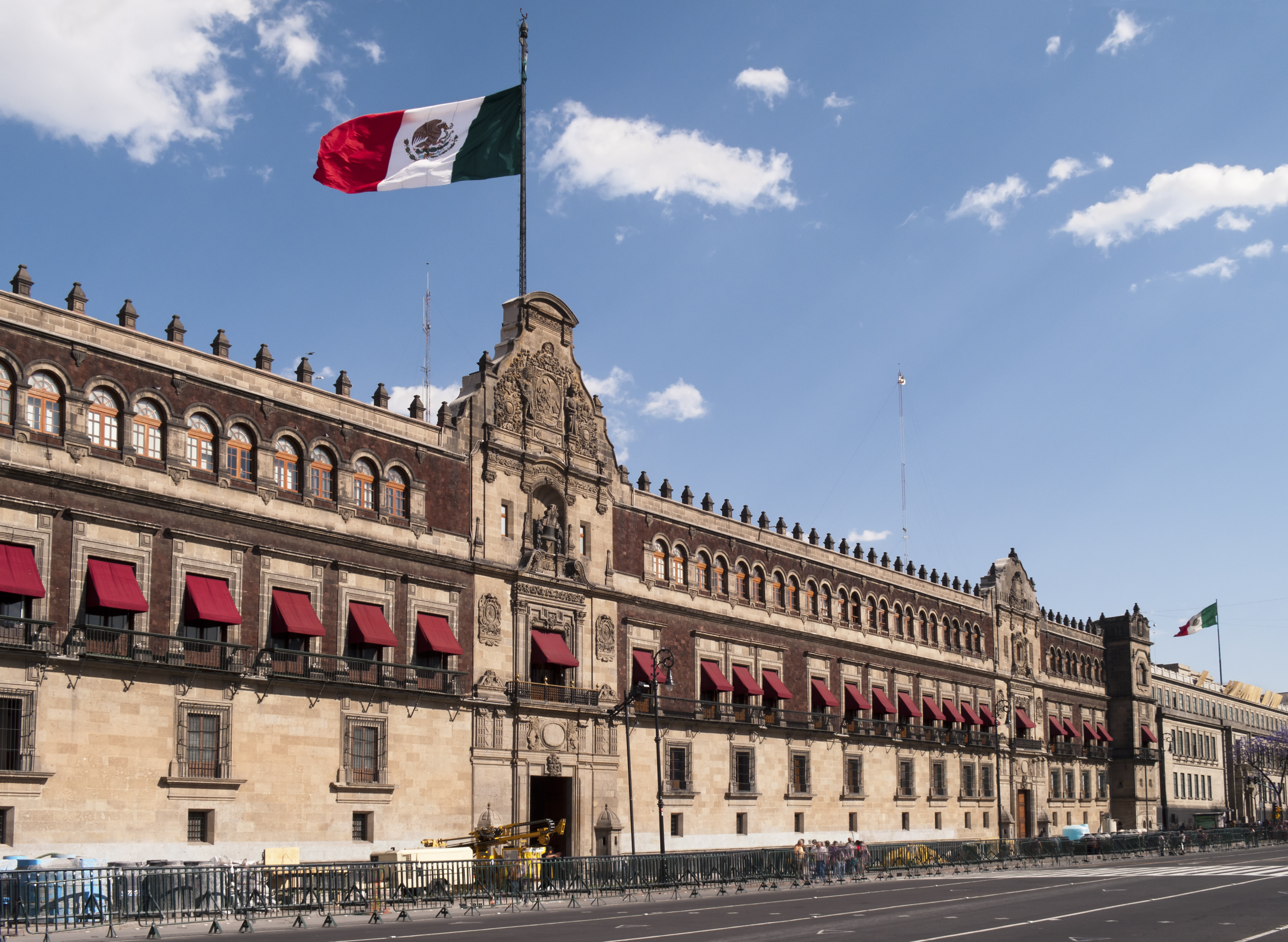 Multiple exposure of the main entrance with the Bell of Freedom, Palacio Nacional, Mexico City, Mexico.