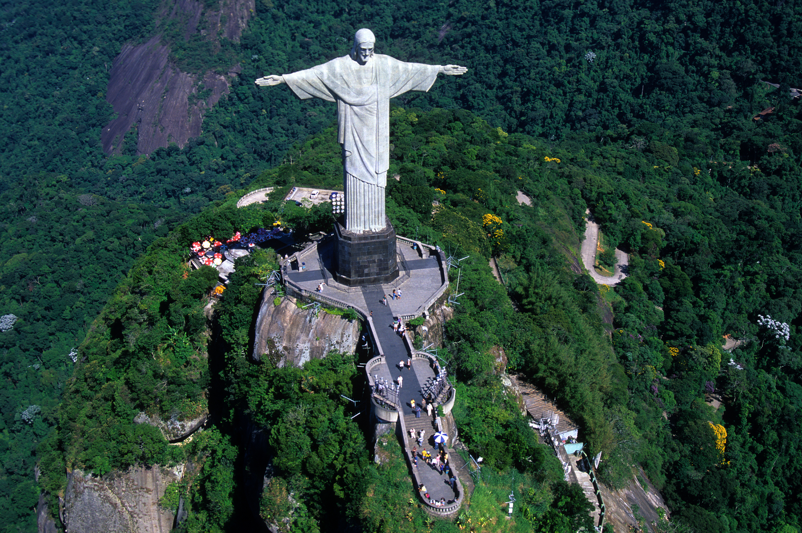 Christ the Redeemer statue located at the top of Corcovado mountain in Rio de Janeiro