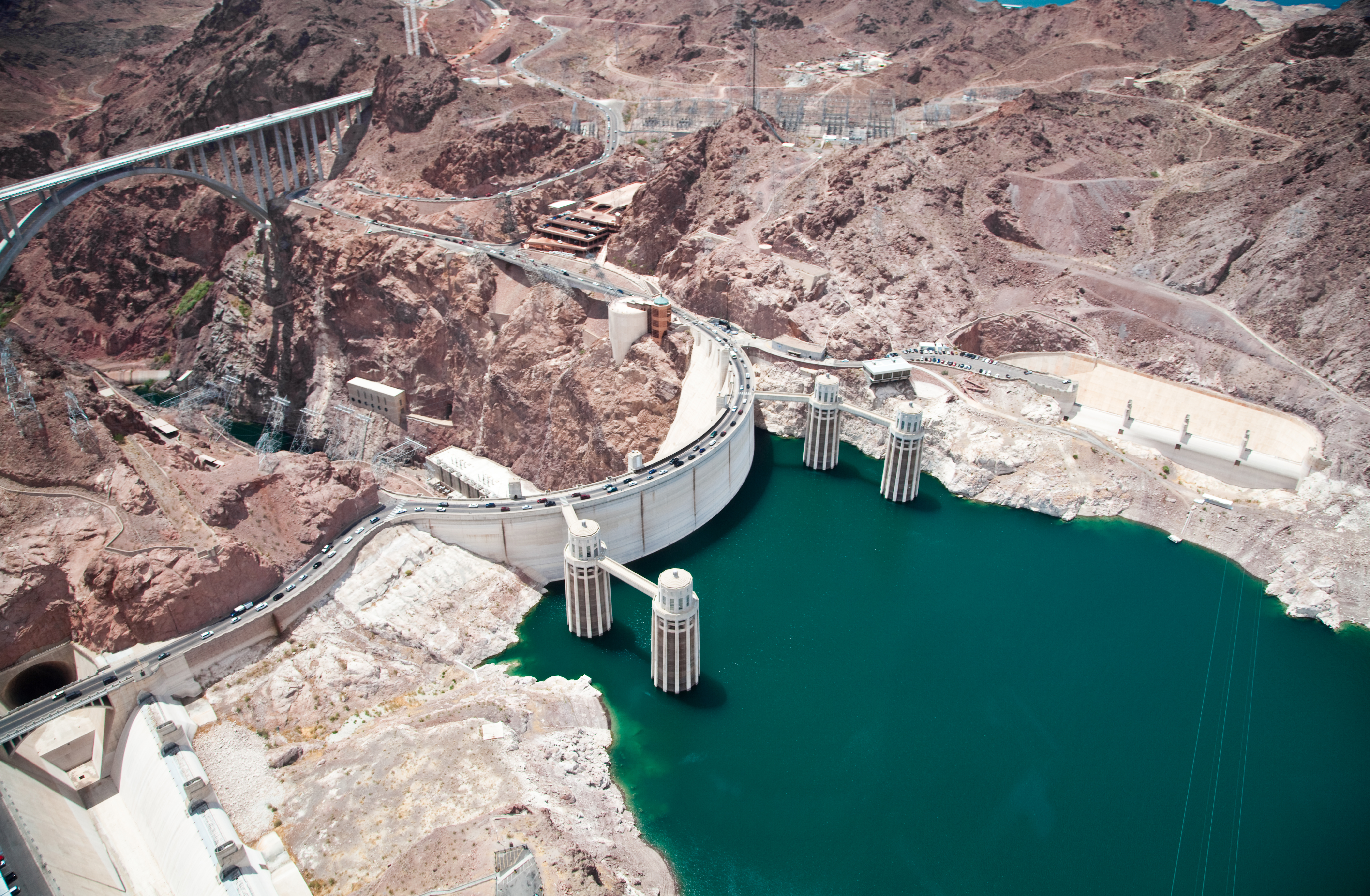 View from above of the Hoover Dam