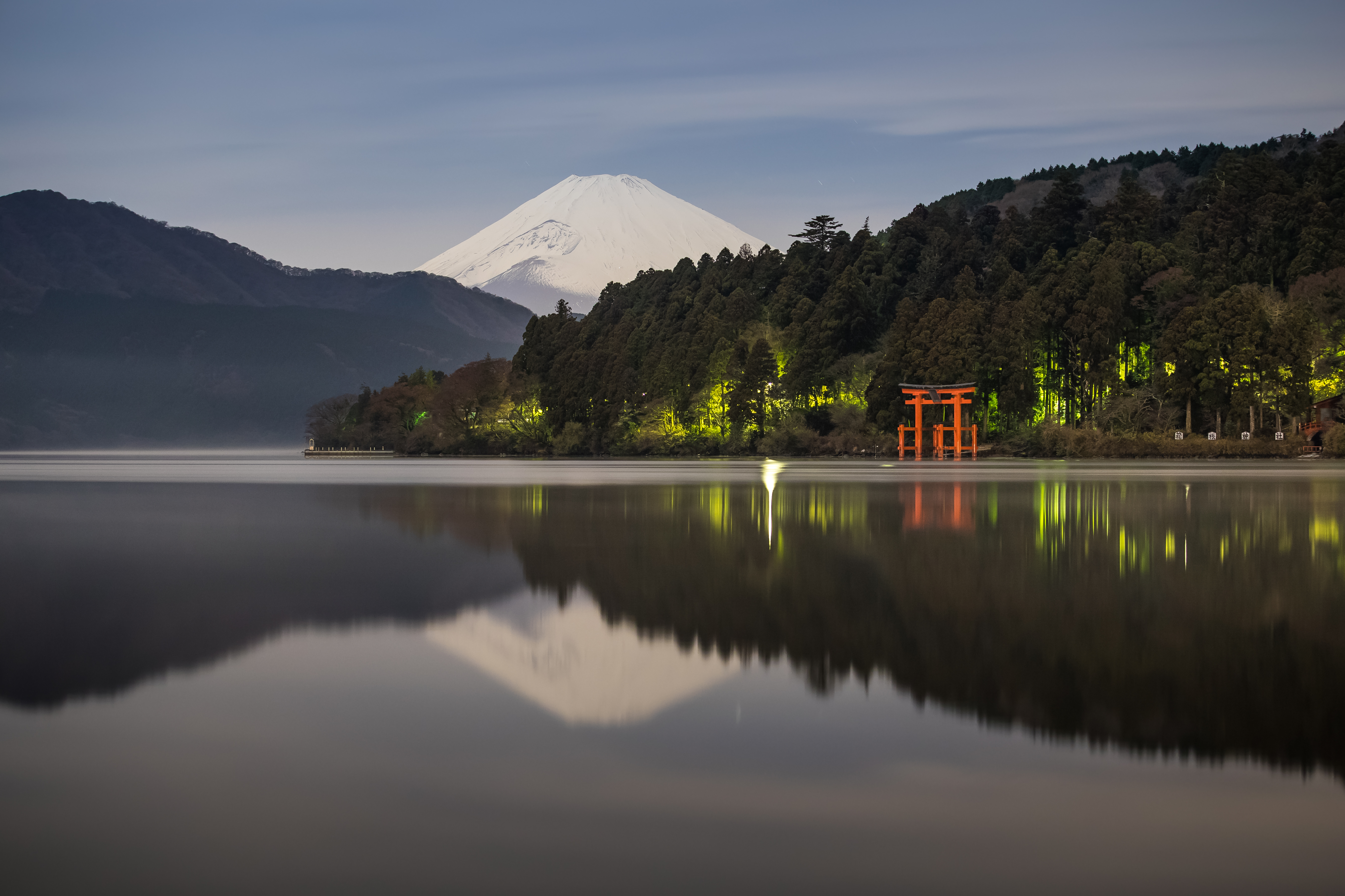 Lake Ashi, also referred to as Hakone Lake or Ashinoko Lake, is a scenic crater lake that lies along the southwest wall of the caldera of Mount Hakone