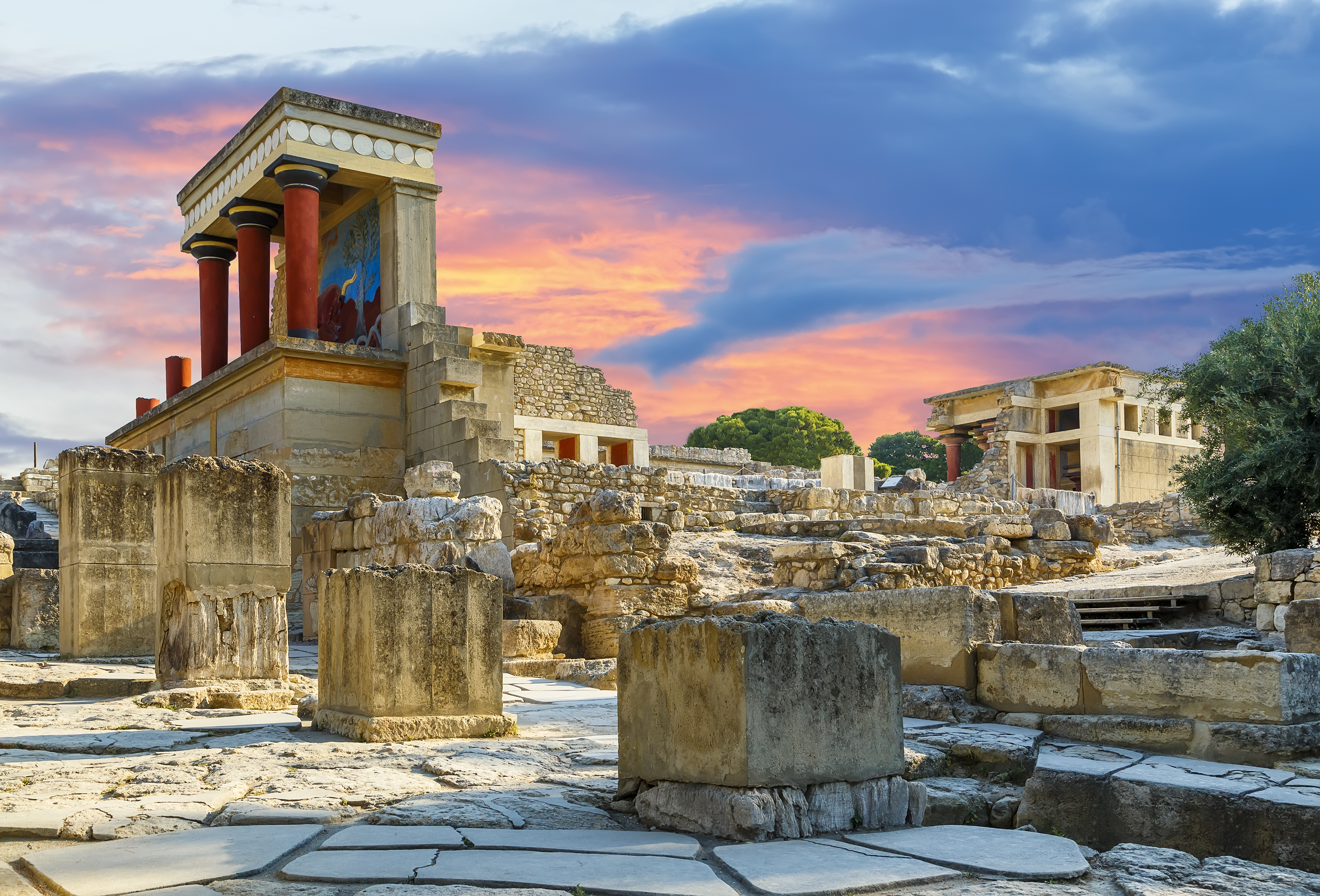 Knossos Palace, is the largest Bronze Age archaeological site on Crete and the ceremonial and political centre of the Minoan civilization and culture.