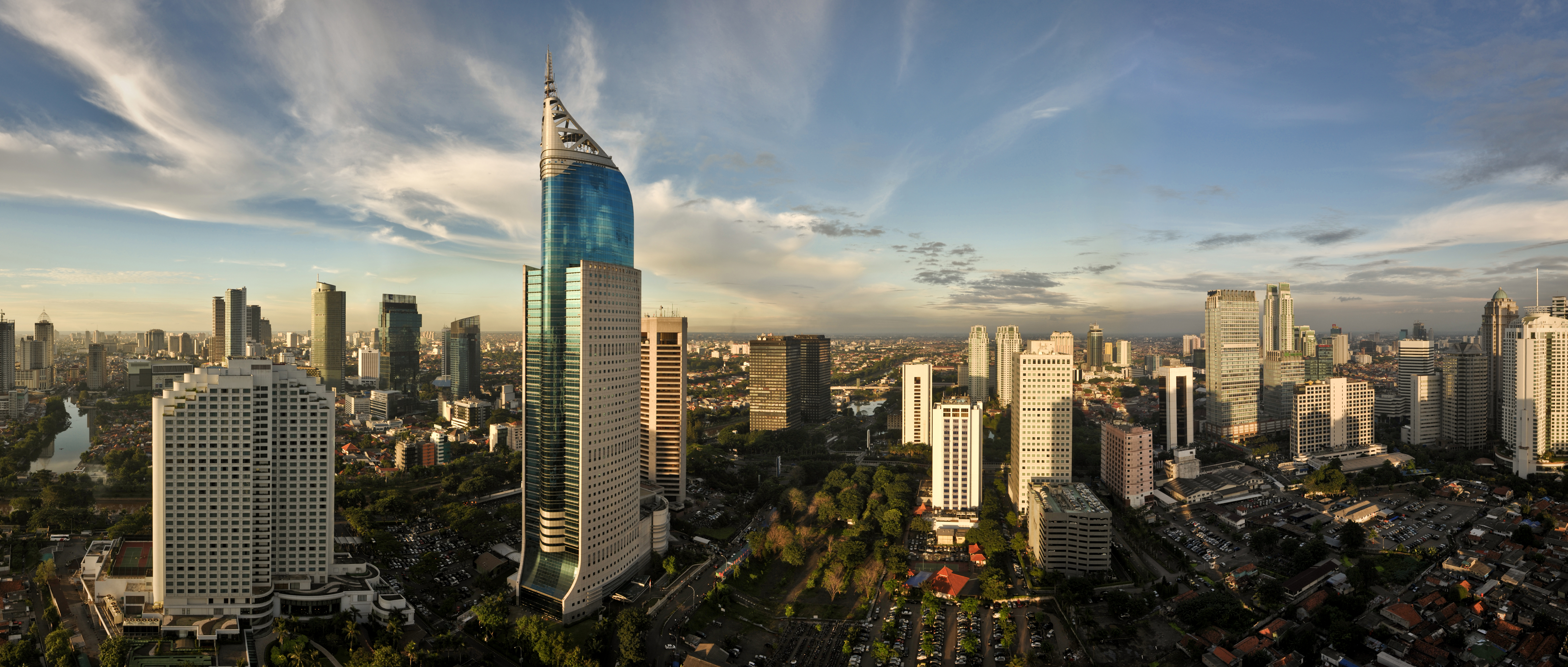 Jakarta city skyline with highrises 