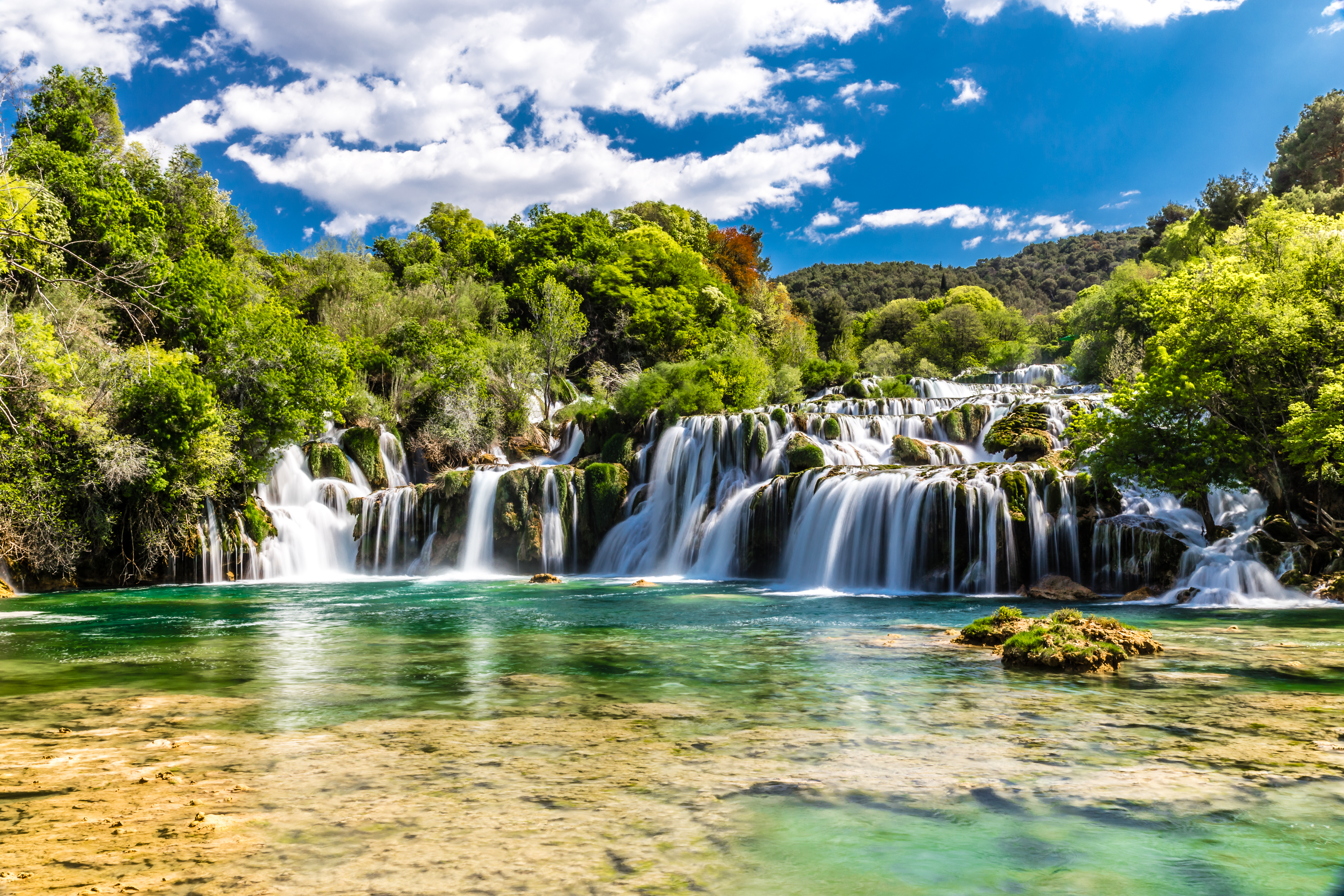 Beautiful Skradinski Buk Waterfall In Krka National Park