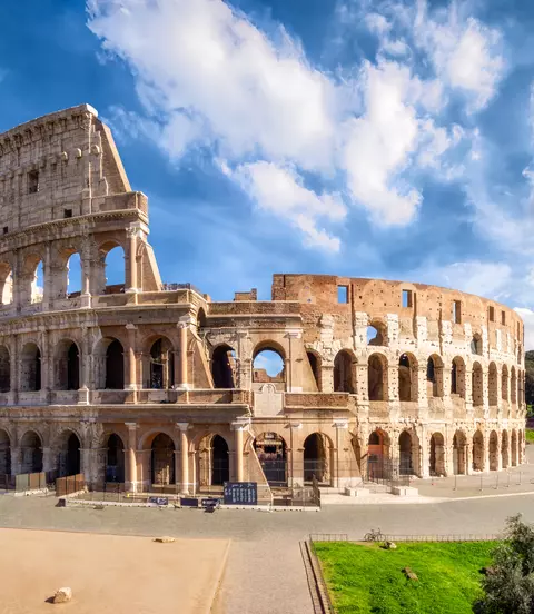 Colosseum in Rome without people in the morning