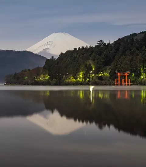 Lake Ashi, also referred to as Hakone Lake or Ashinoko Lake, is a scenic crater lake that lies along the southwest wall of the caldera of Mount Hakone