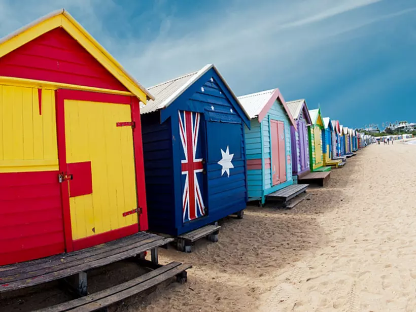 Bathing boxes on Brighton Beach